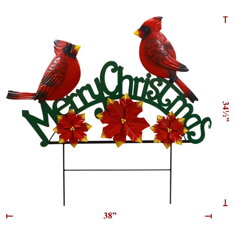 Metal Christmas Cardinals