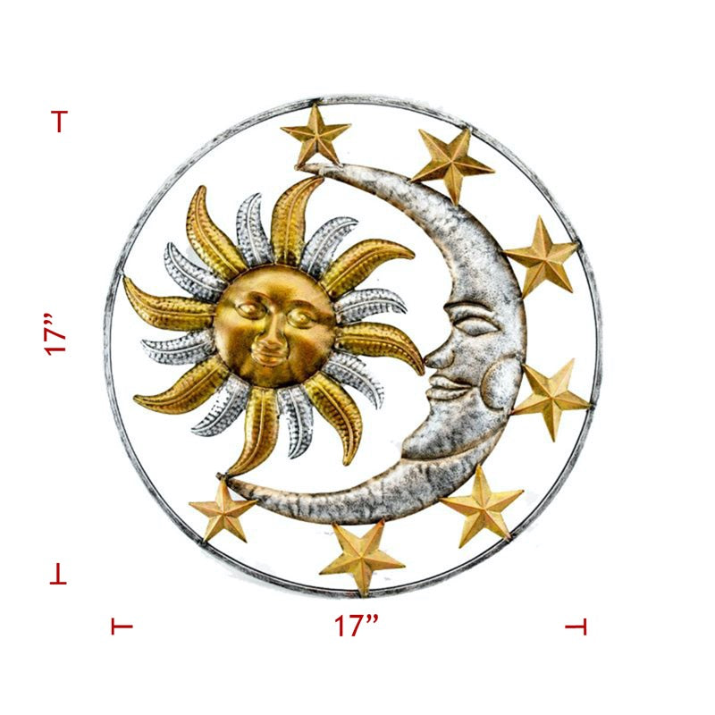 17" Sun & Moon Metal Plaque