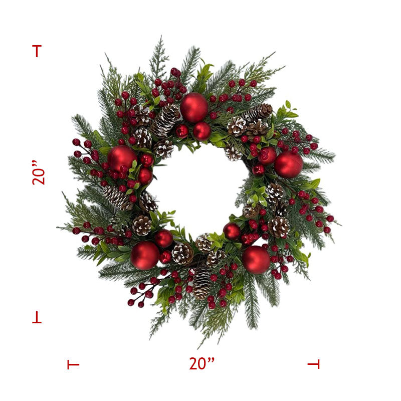 20" Christmas Wreath Red