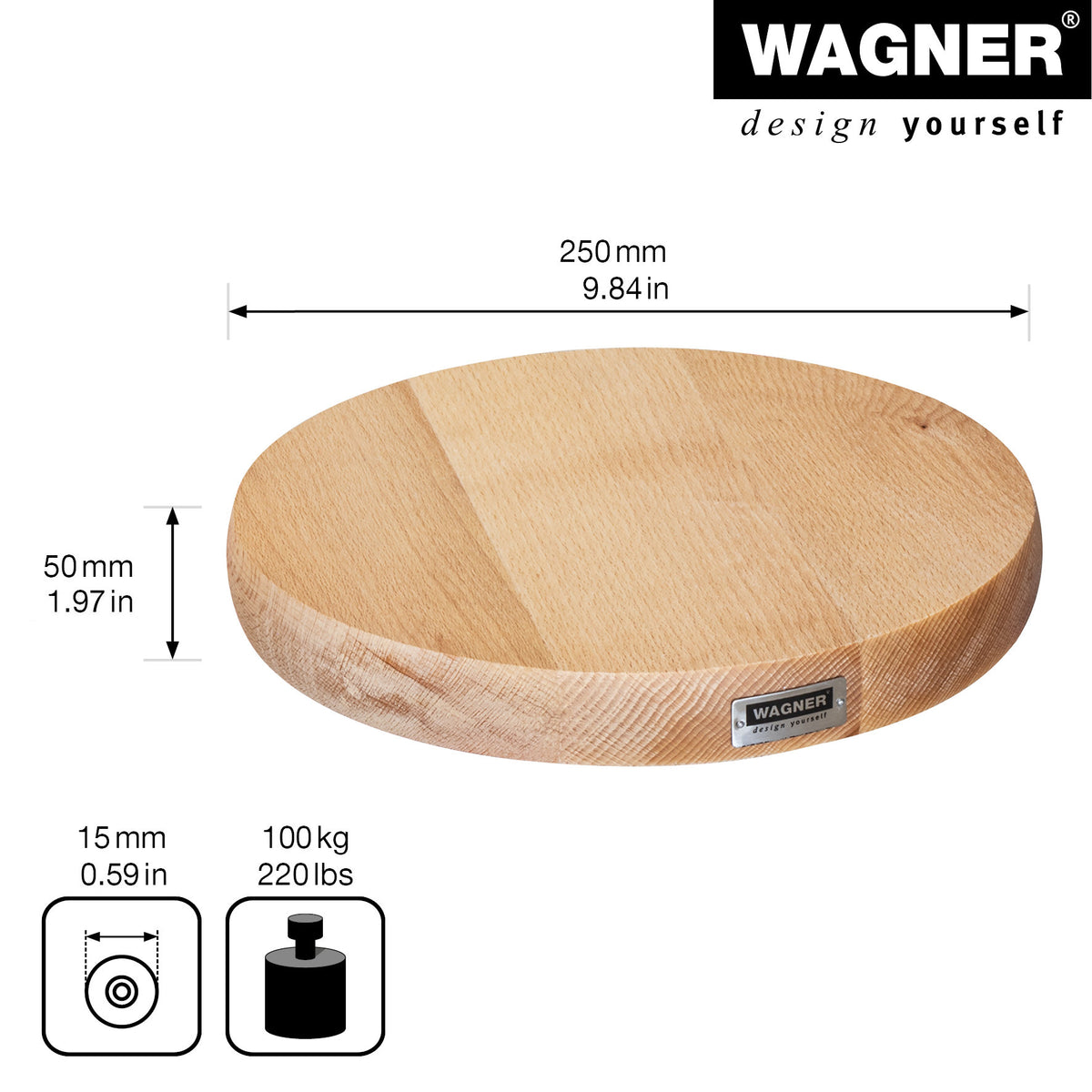 10" Natural Round Wooden Plant Caddy w/No-Show Casters -Ship Only
