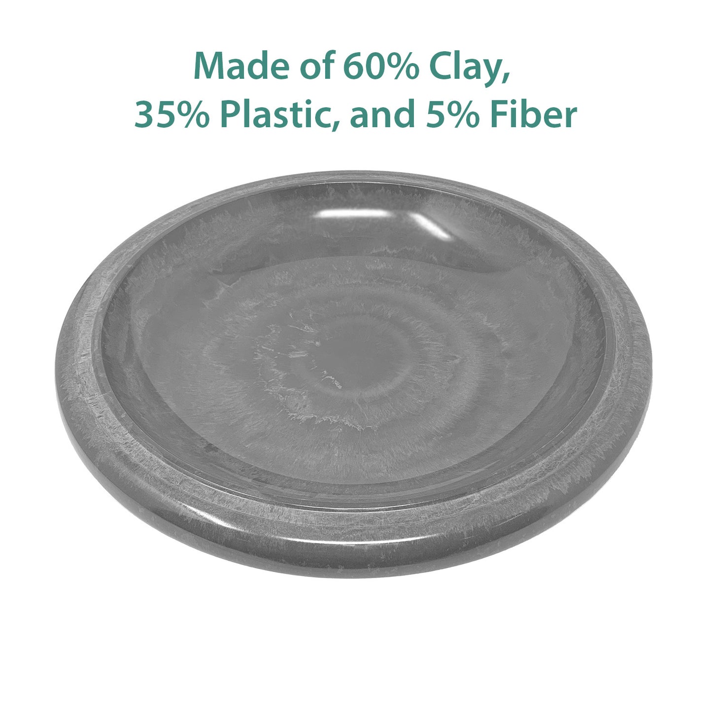 19" dia Hunter Green Fiber Clay Birdbath Bowl -Ship Only