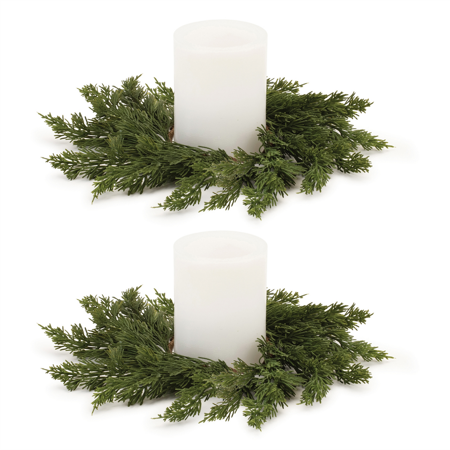 Pine Candle Ring (Set of 2) -Ship Only