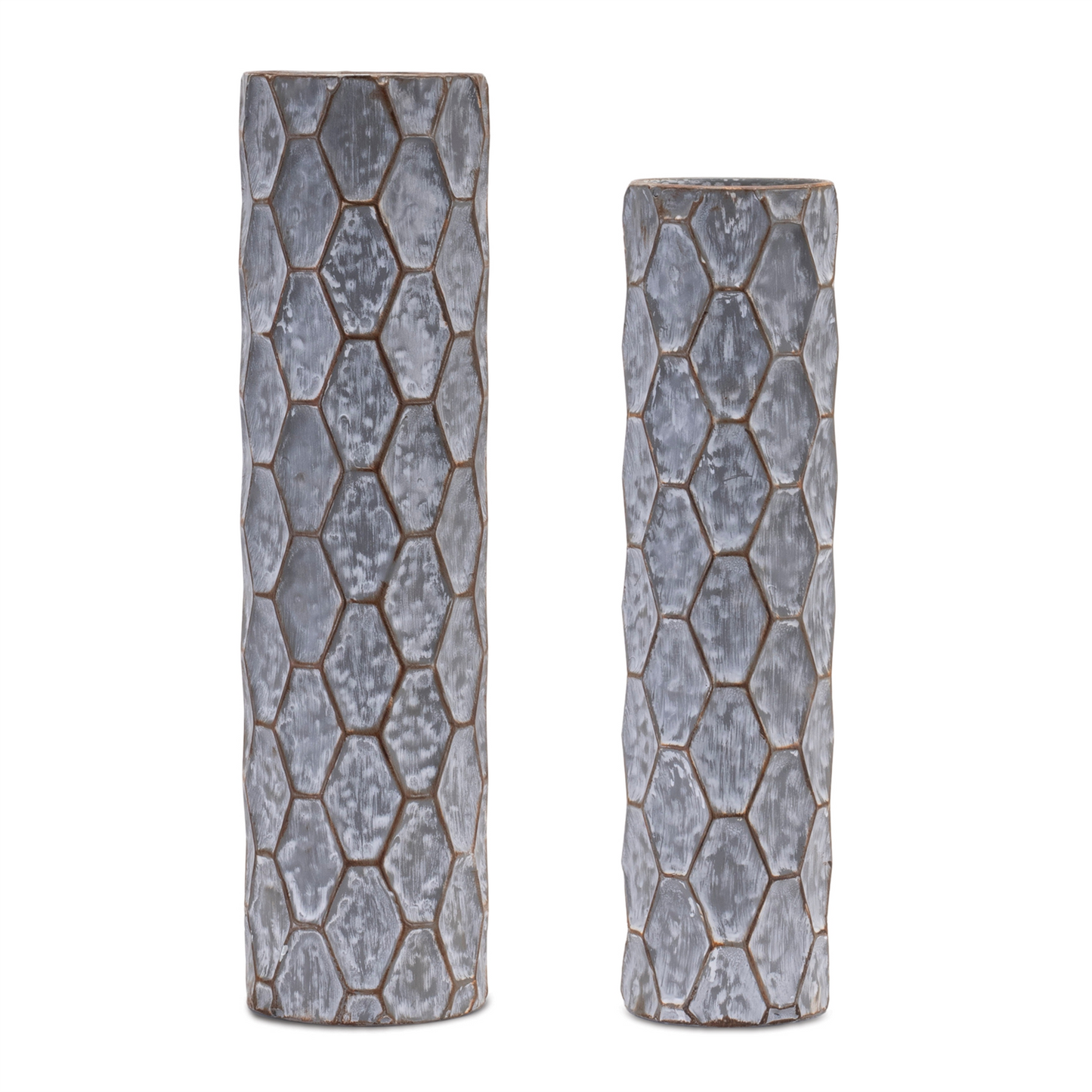 Honeycomb Metal Candle Holder (Set of 2) -Ship Only