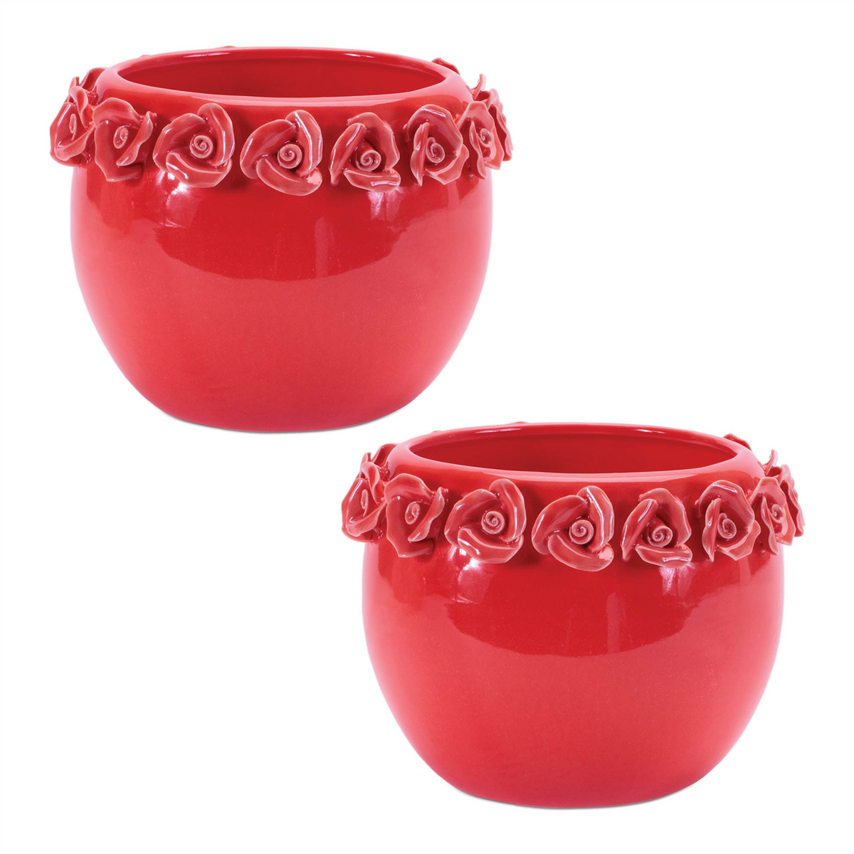 Storeware Bud Vase with Floral Accent (Set of 2) -Ship Only