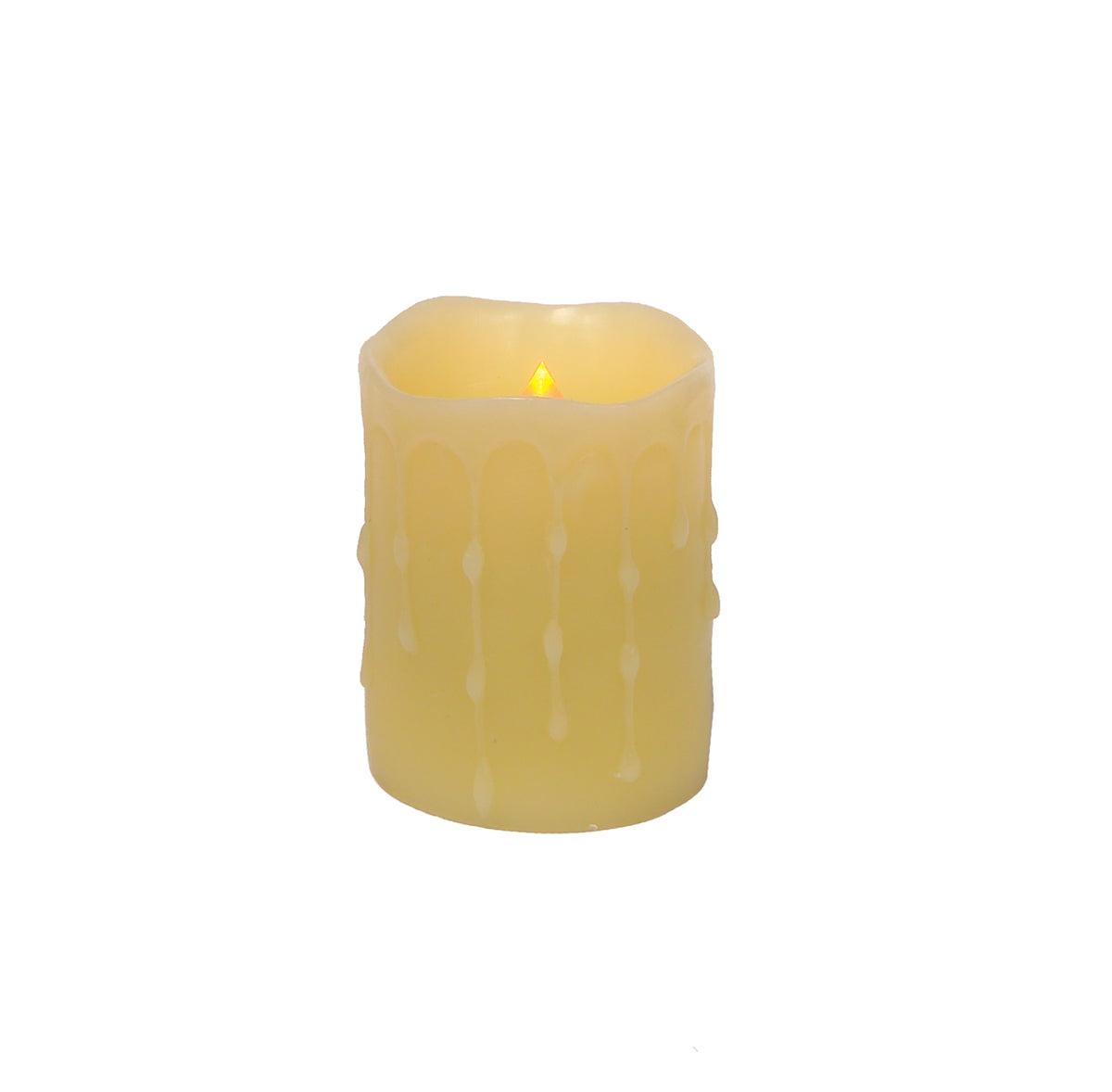 LED Dripping Wax Pillar Candles (Set of 4) -Ship Only