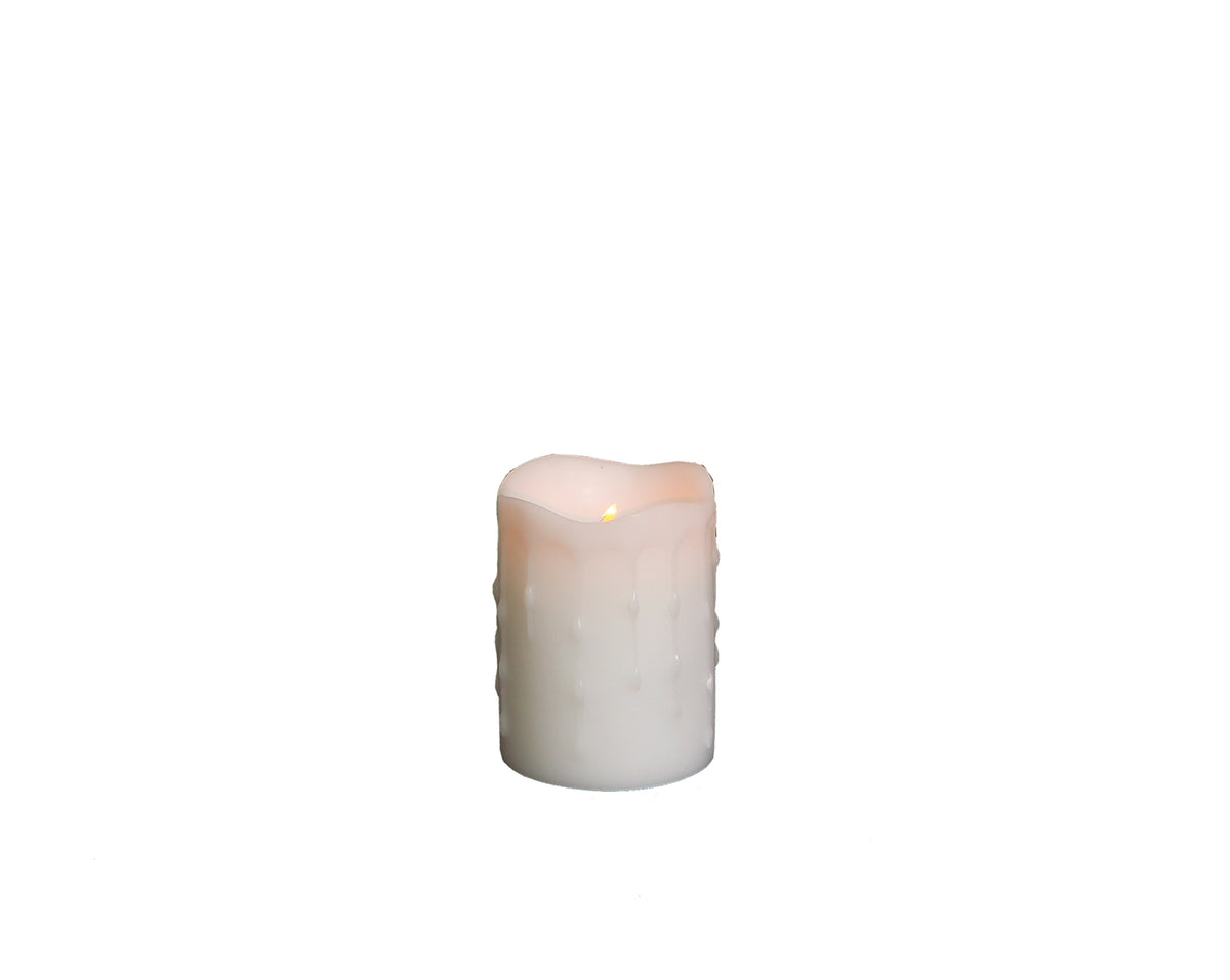 LED Dripping Wax Pillar Candles (Set of 4) -Ship Only