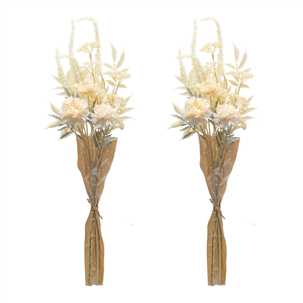 Bleached Zinnia Bouquet (Set of 2) -Ship Only