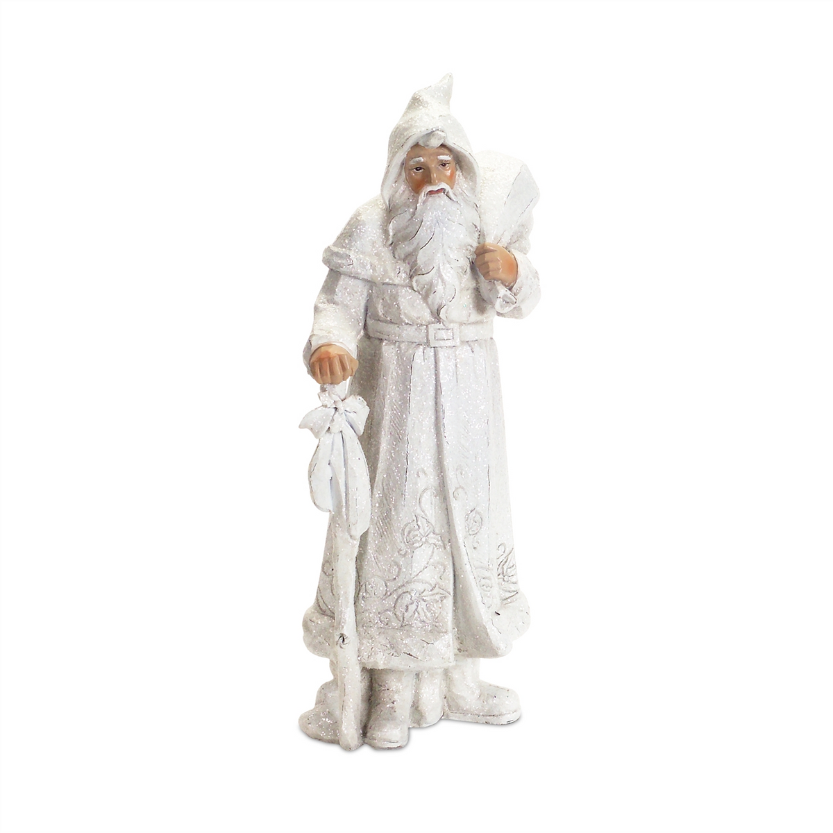 Snowy White Winter Santa Figurine (Set of 3) -Ship Only