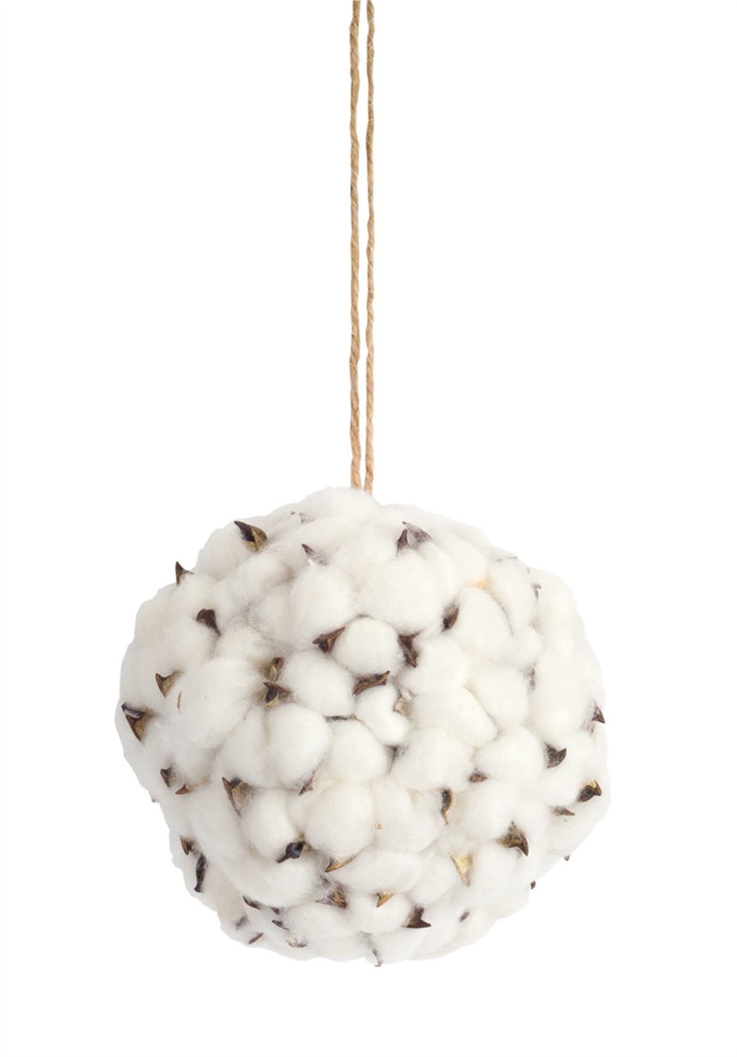 Cotton Orb with Twine Hanger (Set of 6) -Ship Only