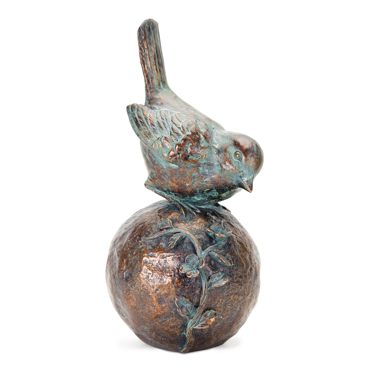 Perched Bird on Orb with Bronze Finish (Set of 2) -Ship Only