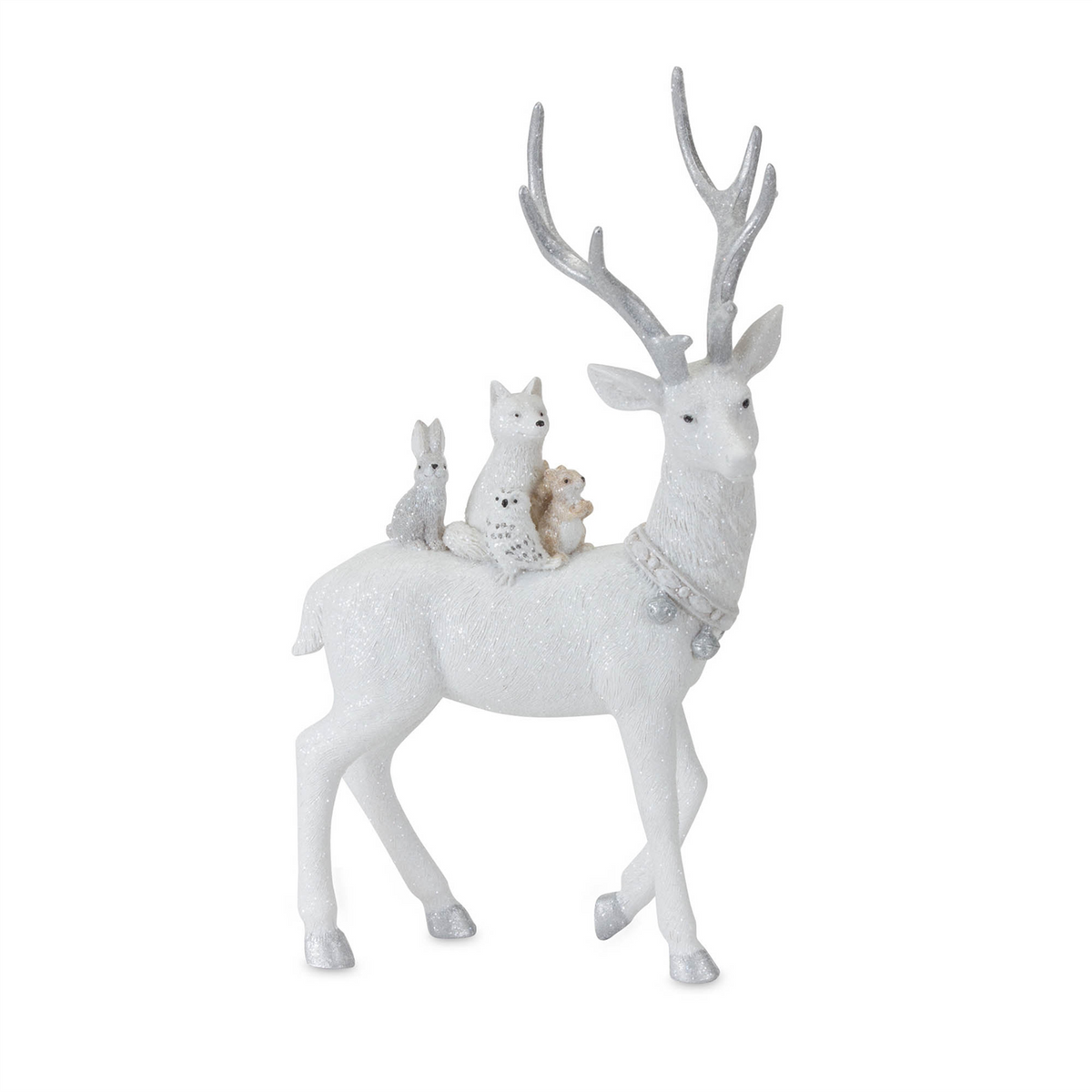 Winter Deer with Woodland Friends Figurine (Set of 2) -Ship Only