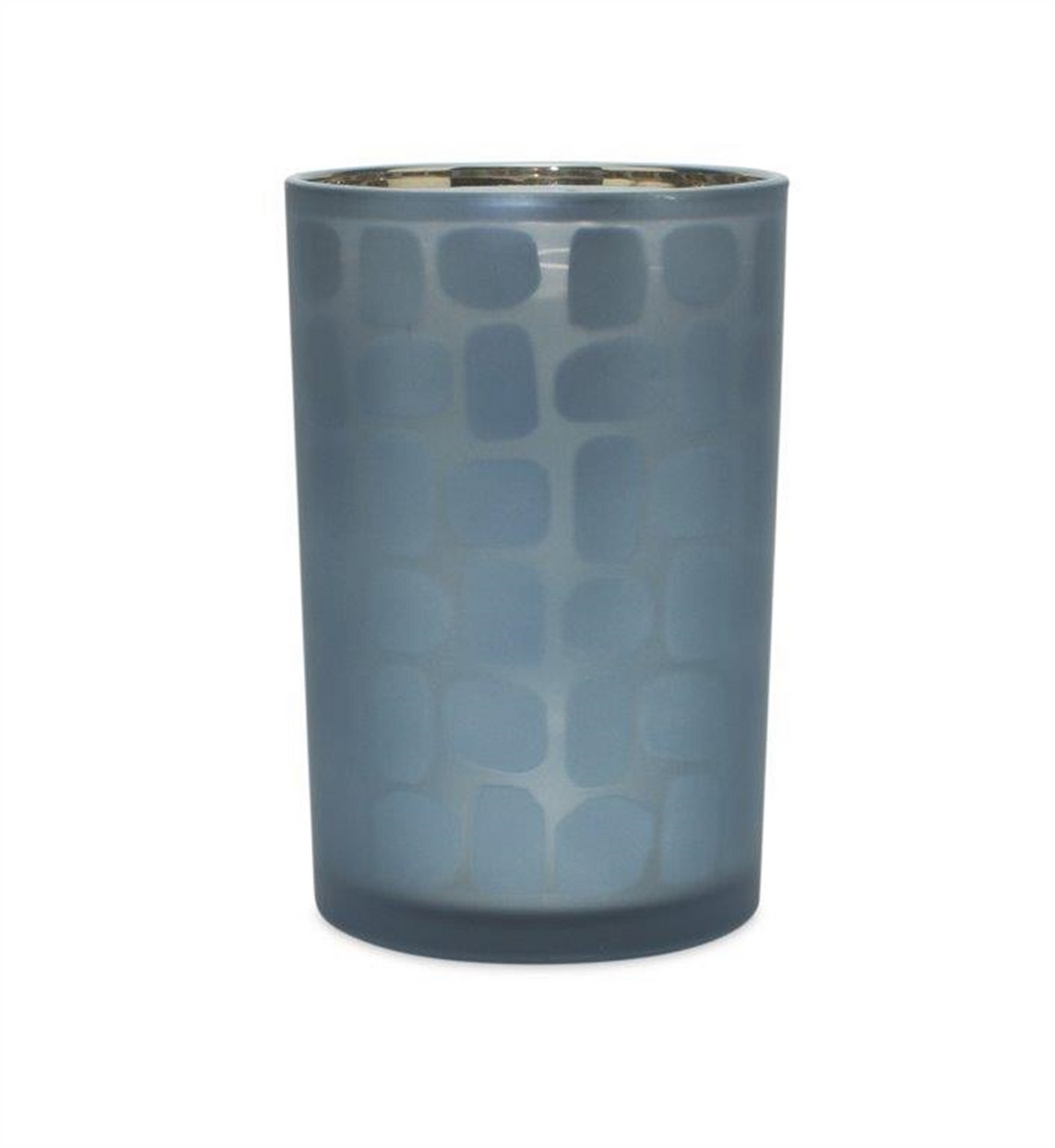 Navy Frosted Glass Candle Holder (Set of 2) -Ship Only