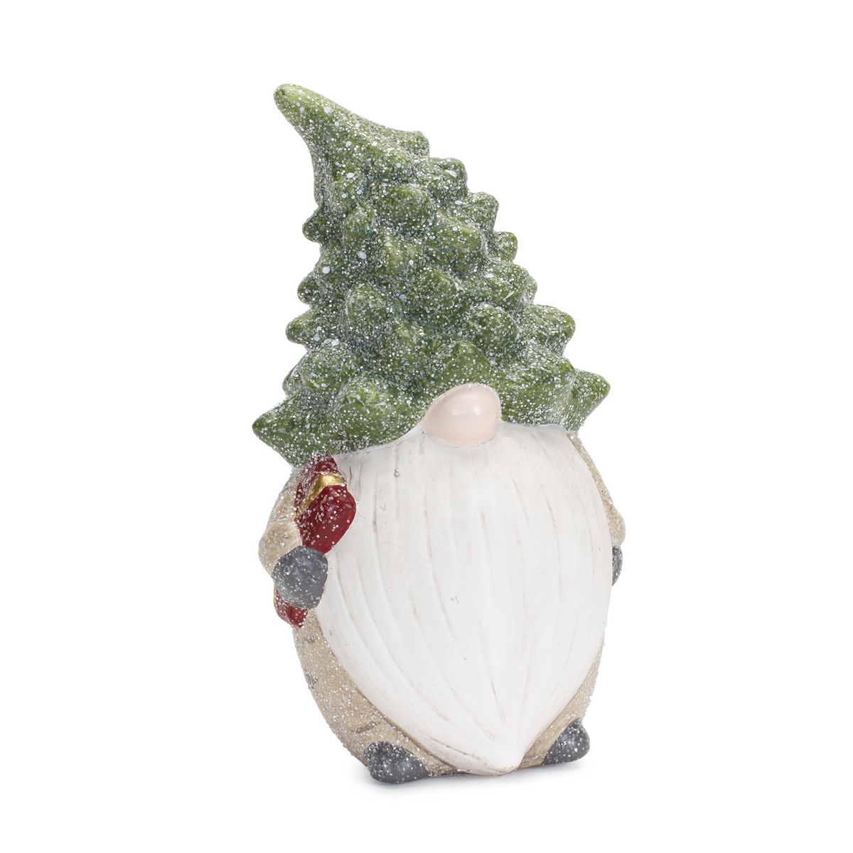 Terra Cotta Gnome Figurine with Pine Tree Hat (Set of 2) -Ship Only