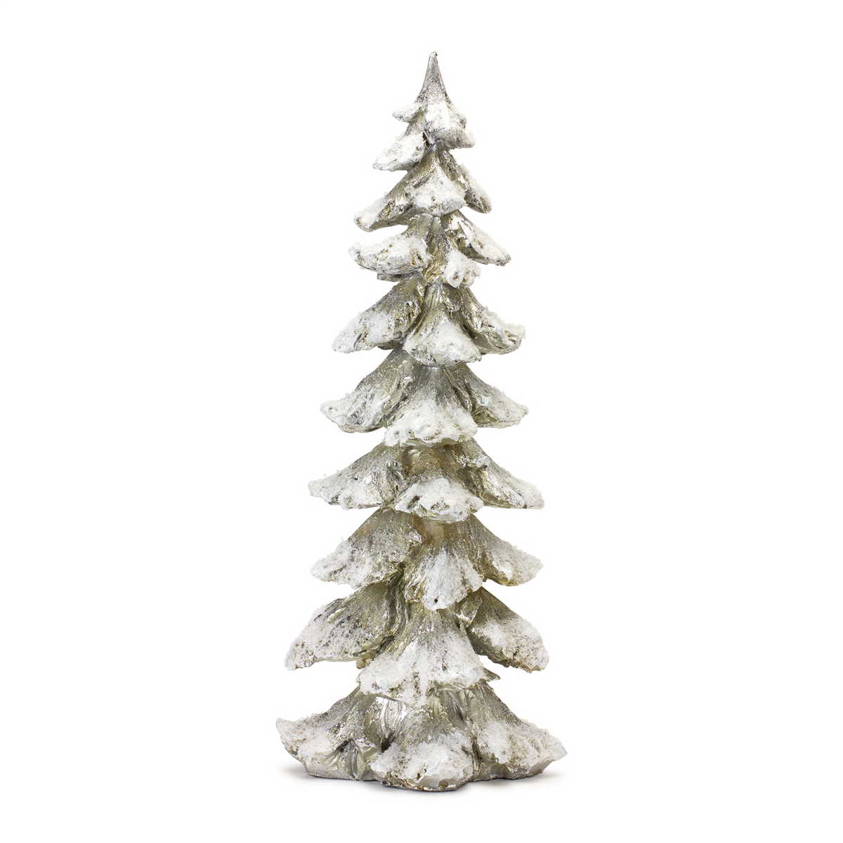 Frosted Pine Tree Decor with Silver Finish (Set of 4) -Ship Only