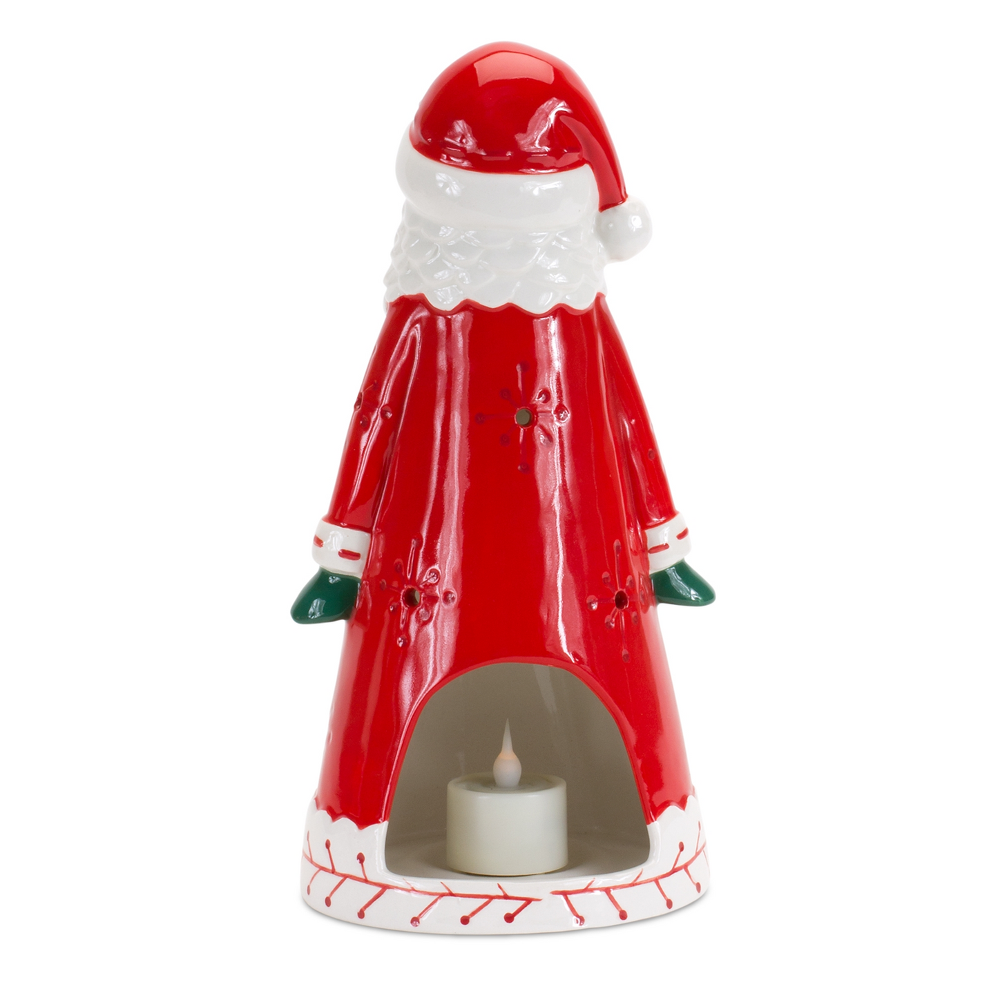 Ceramic Santa Tea Light Holder 10.25"H -Ship Only