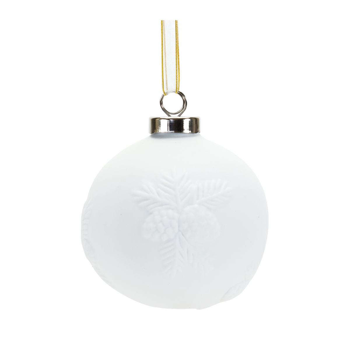 Porcelain Pine Cone Ball Ornament (Set of 6) -Ship Only