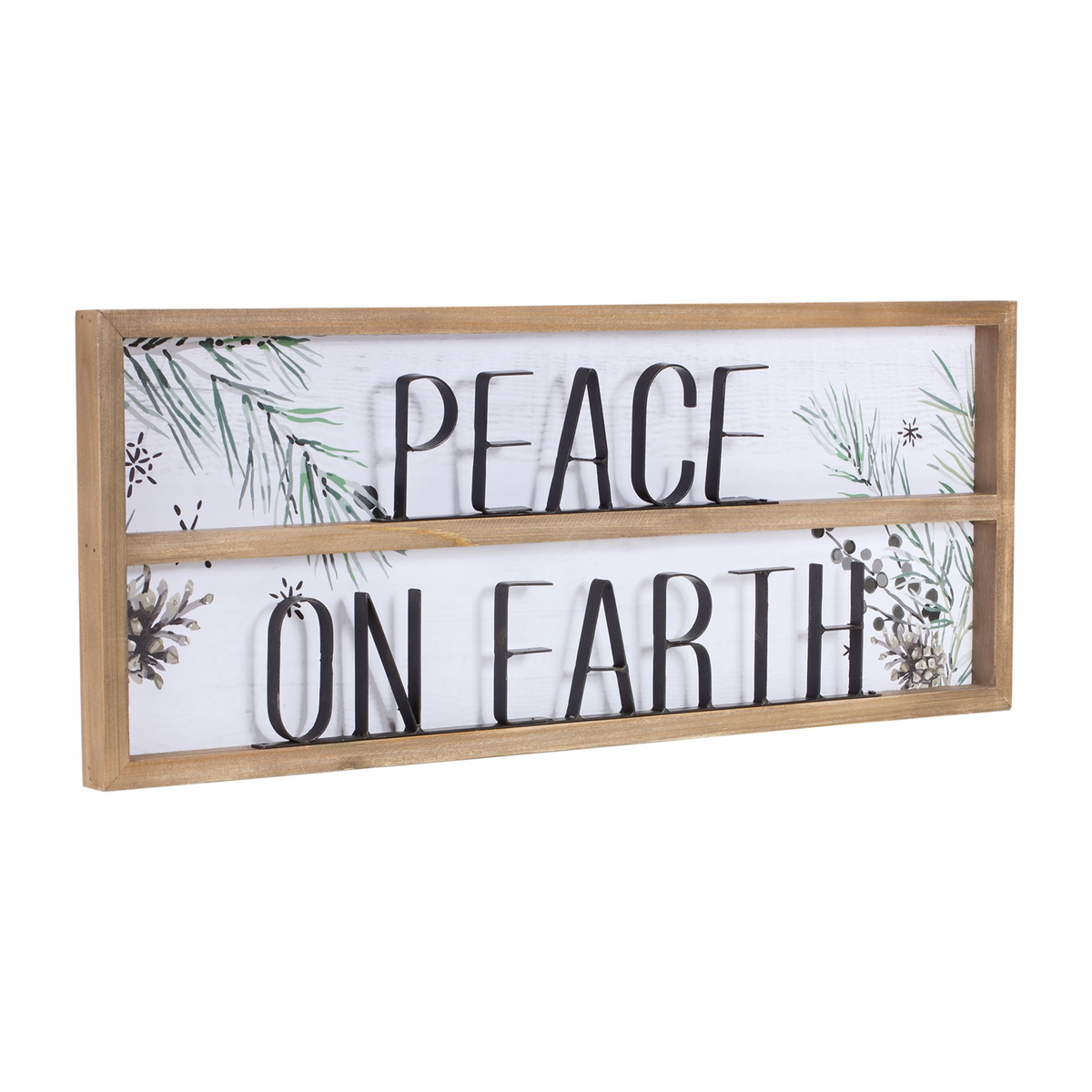 Peace on Earth Sign (Set of 2) 23.5"L x 9.25"H Wood/MDF -Ship Only