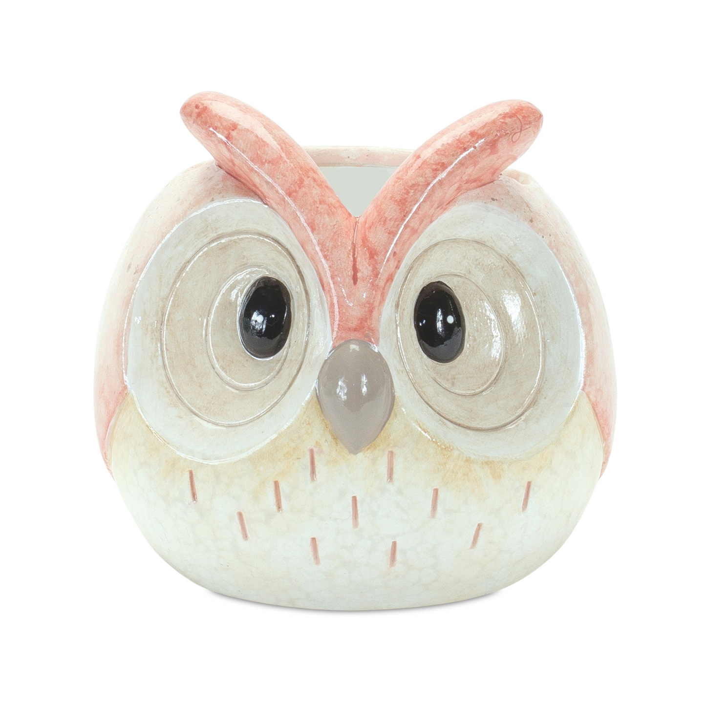 Whimsical Pastel Terra Cotta Owl Figurine (Set of 3) -Ship Only