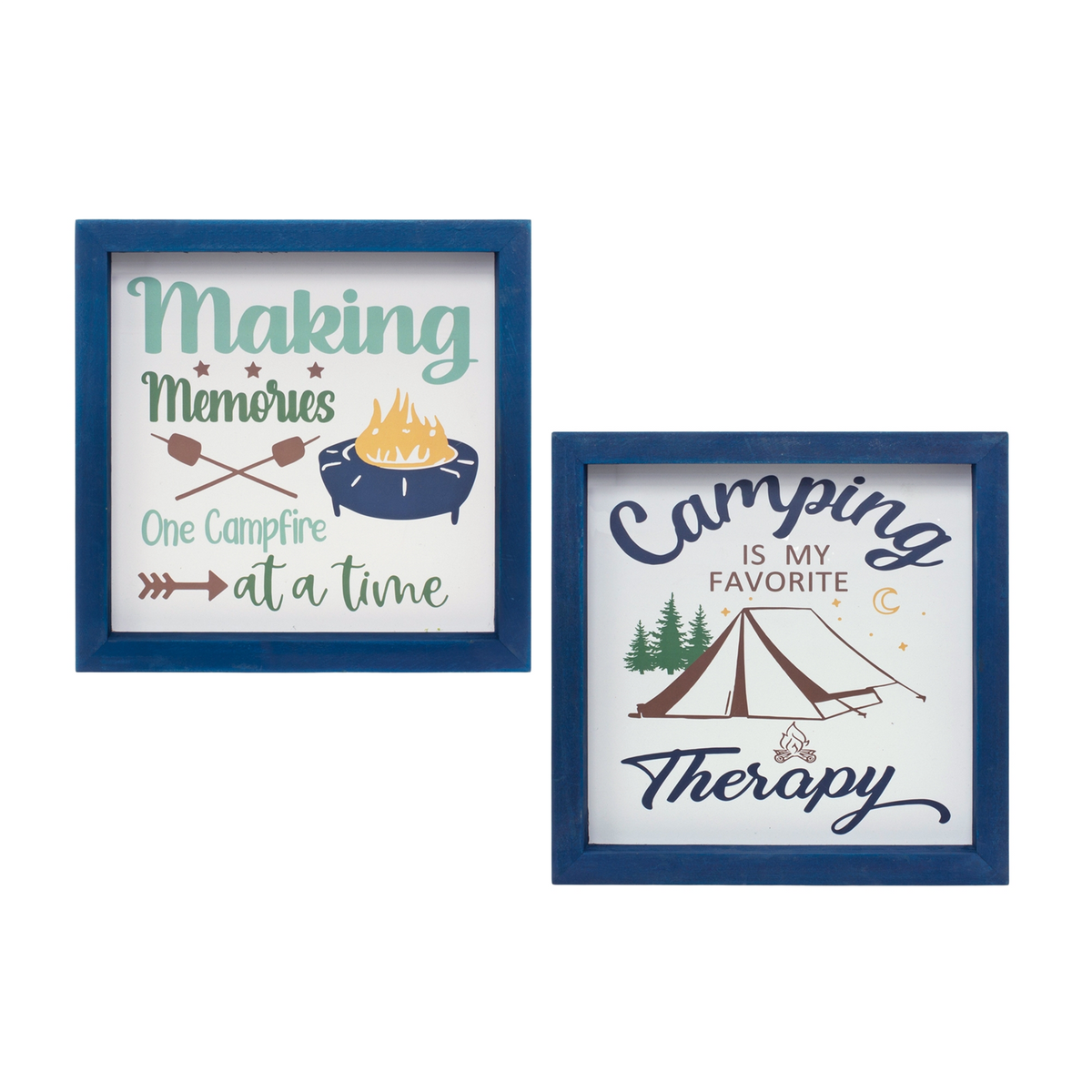 Wood Framed Camping Sentiment Sign (Set of 4) -Ship Only