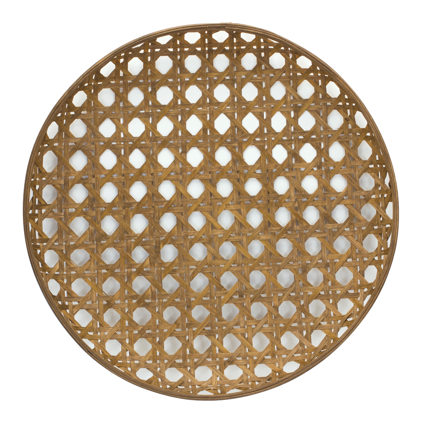 Large Round Bamboo Wooden Tray 26"D -Ship Only