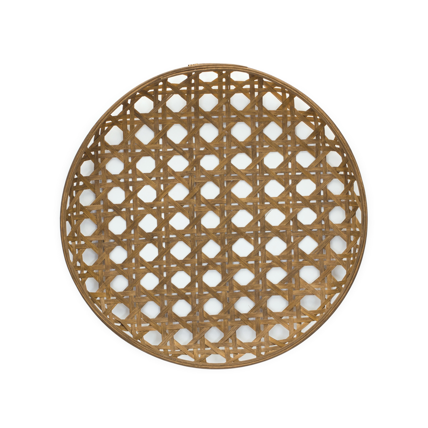 Large Round Bamboo Wooden Tray 22.25"D -Ship Only