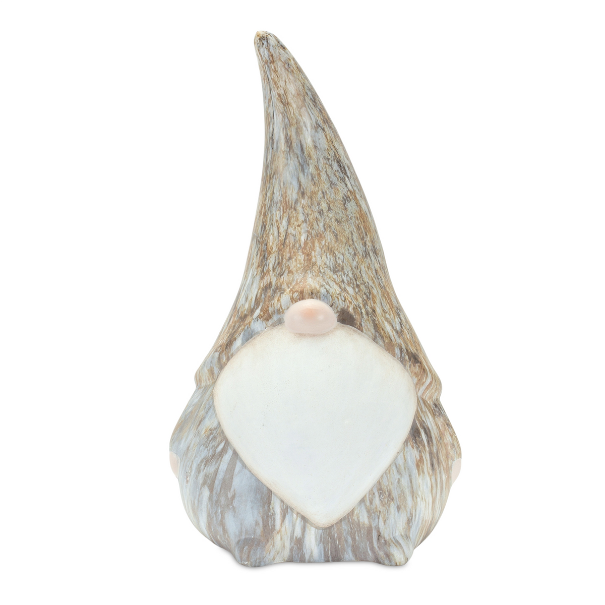 Modern Terra Cotta Gnome Figurine with Marble Finish (Set of 2) -Ship Only