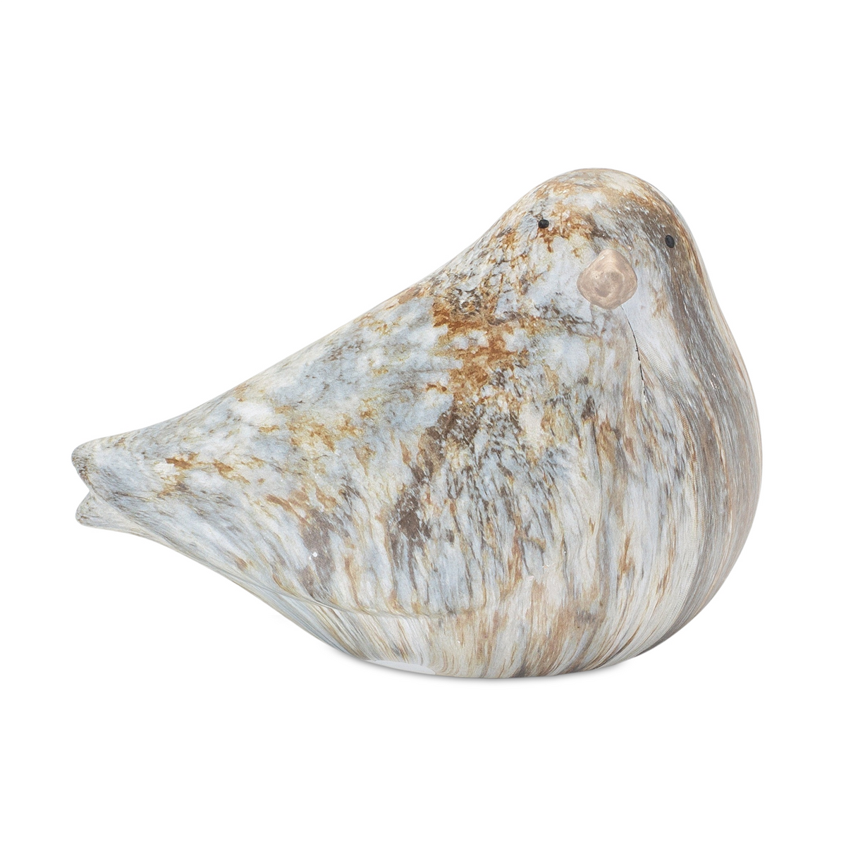 Terra Cotta Bird with Marble Design (Set of 2) -Ship Only