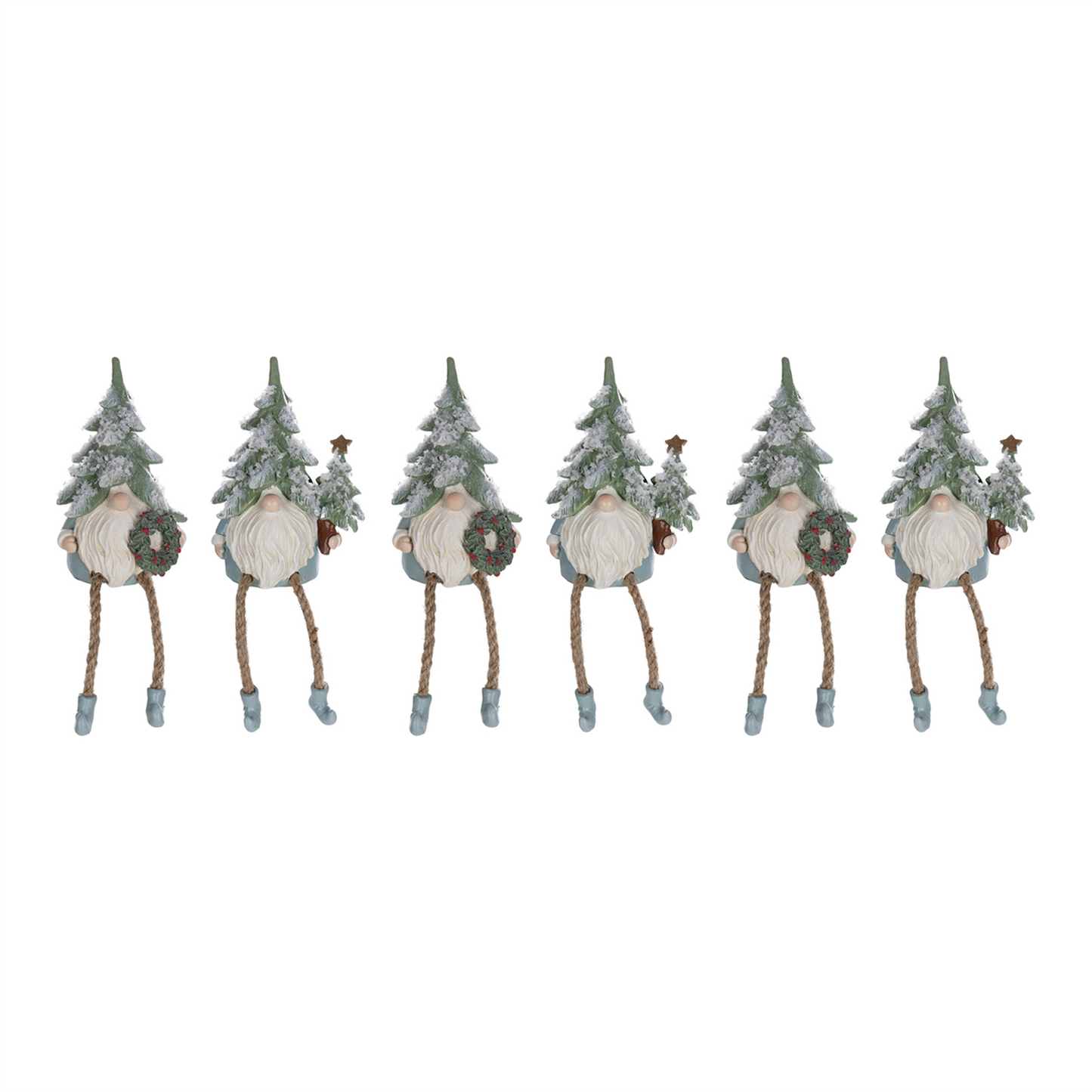 Pine Tree Gnome Shelf Sitter Figurine (Set of 6) -Ship Only