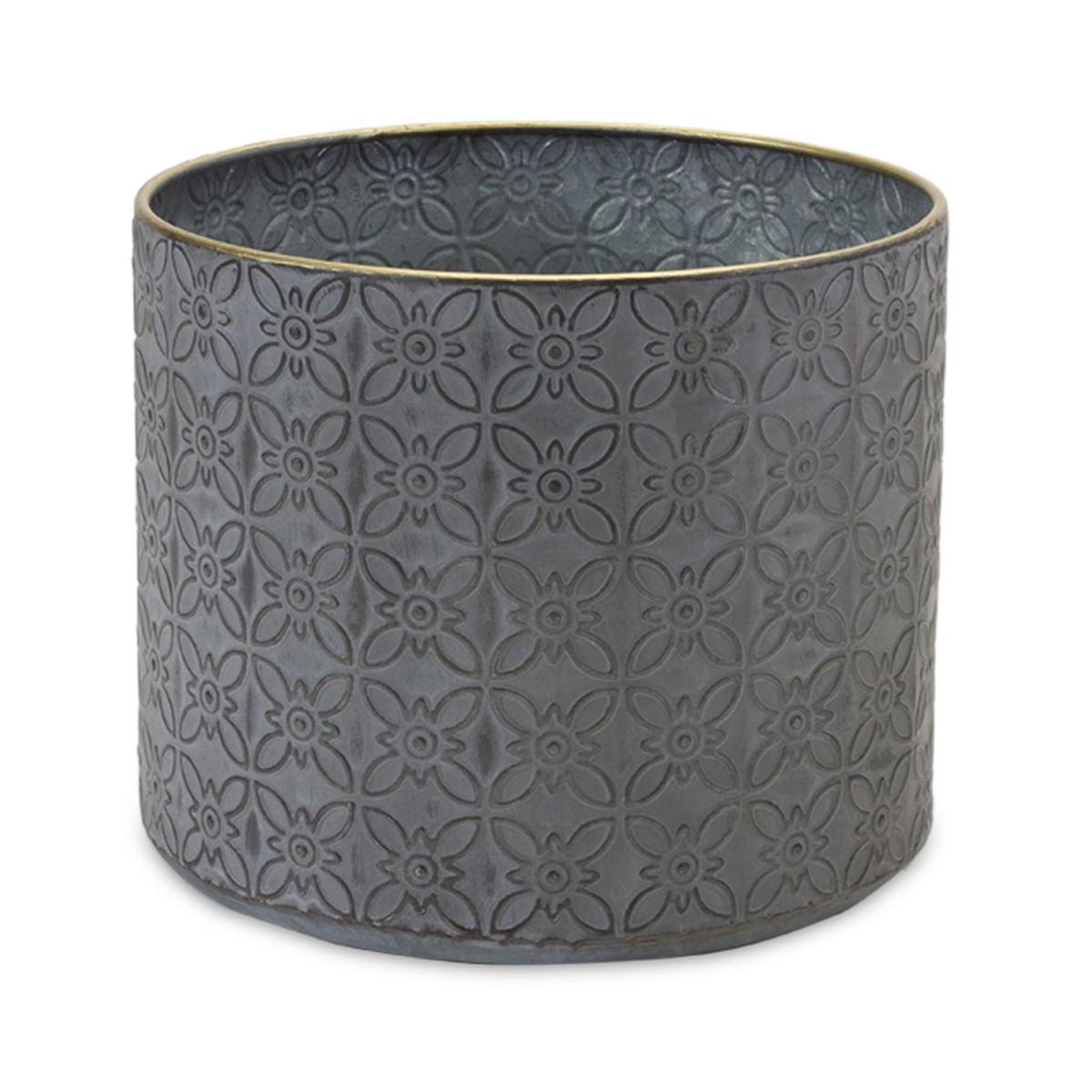 Ornate Geometric Metal Planter (Set of 4) -Ship Only