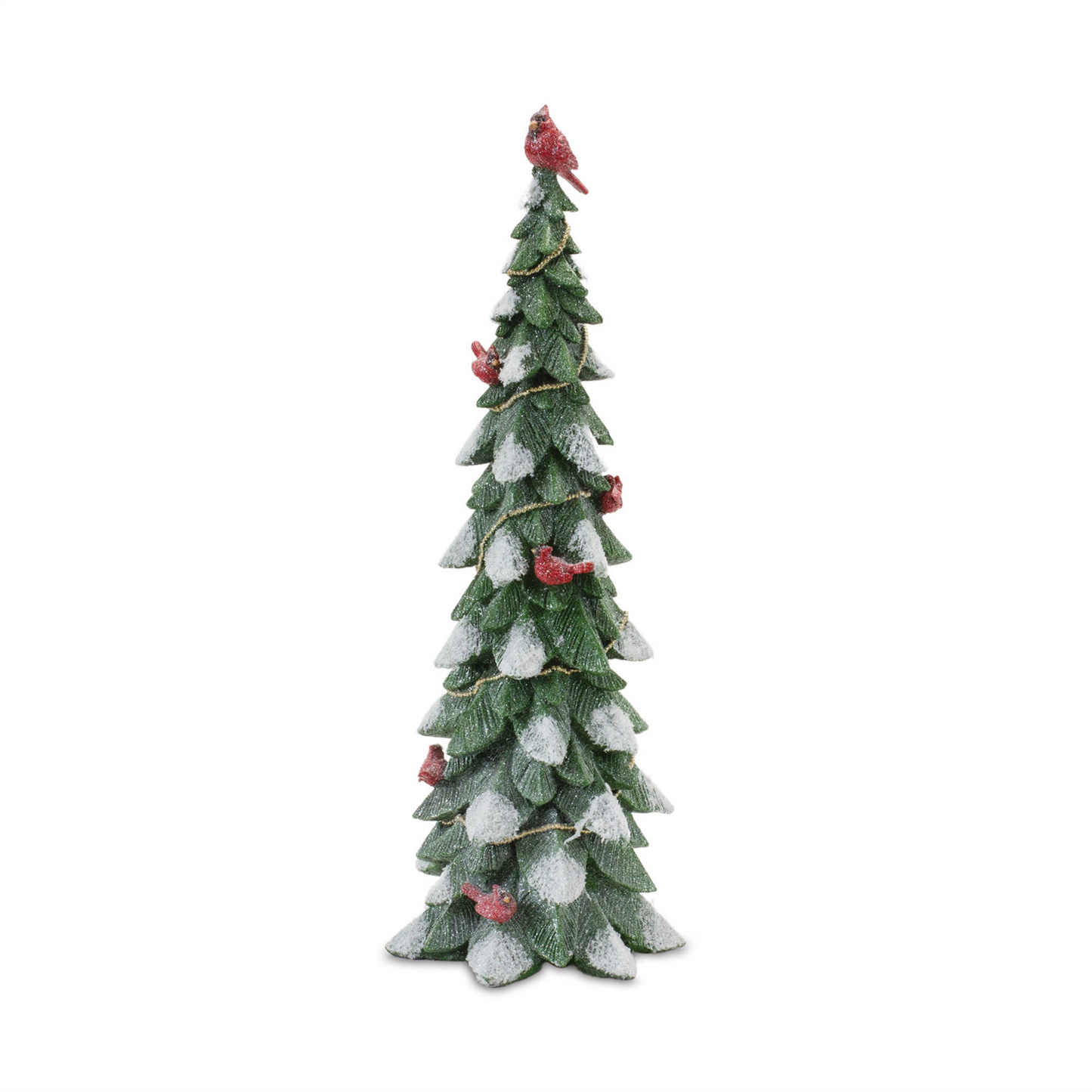Frosted Cardinal Pine Tree (Set of 3) -Ship Only