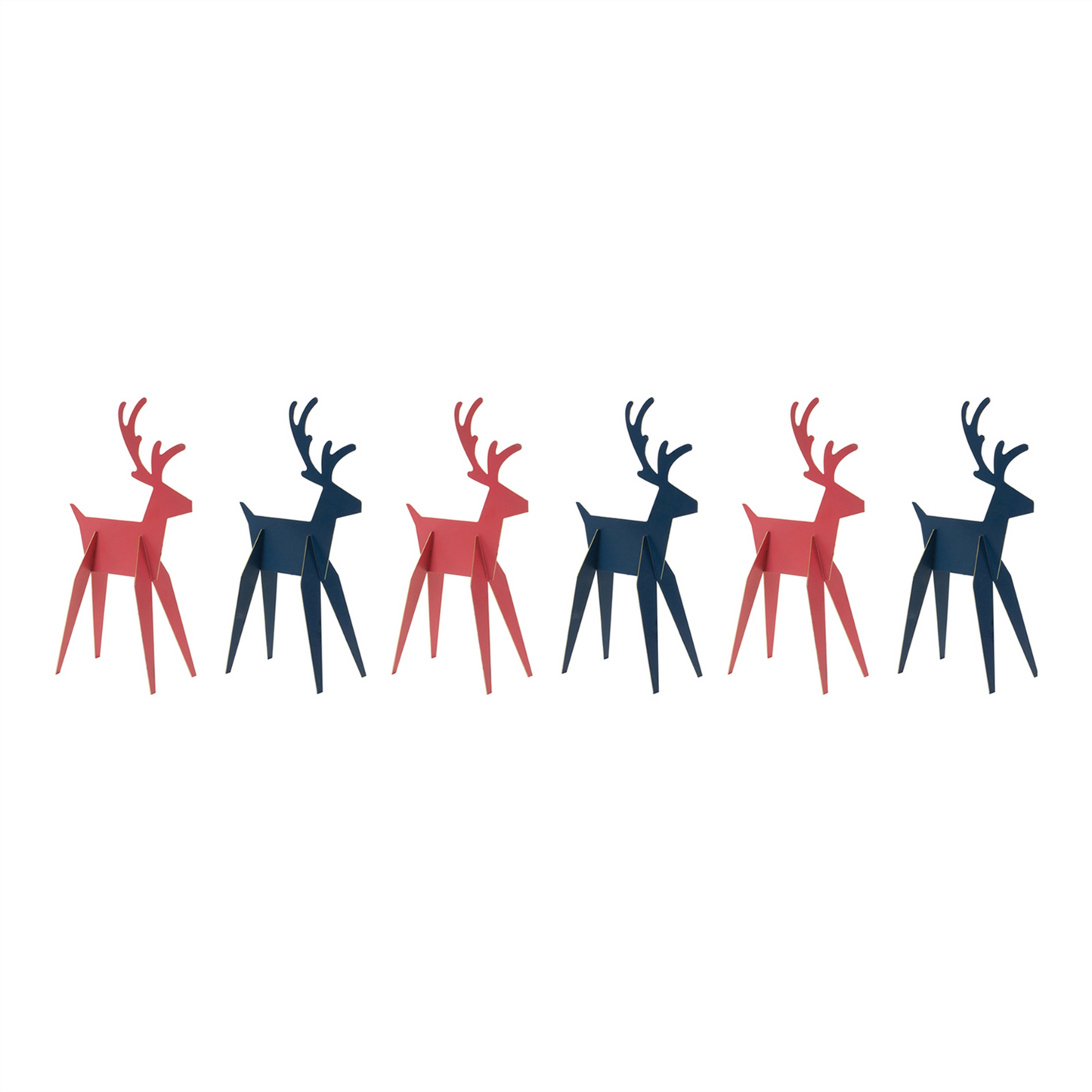 Modern Metal Deer Figurine (Set of 6) -Ship Only