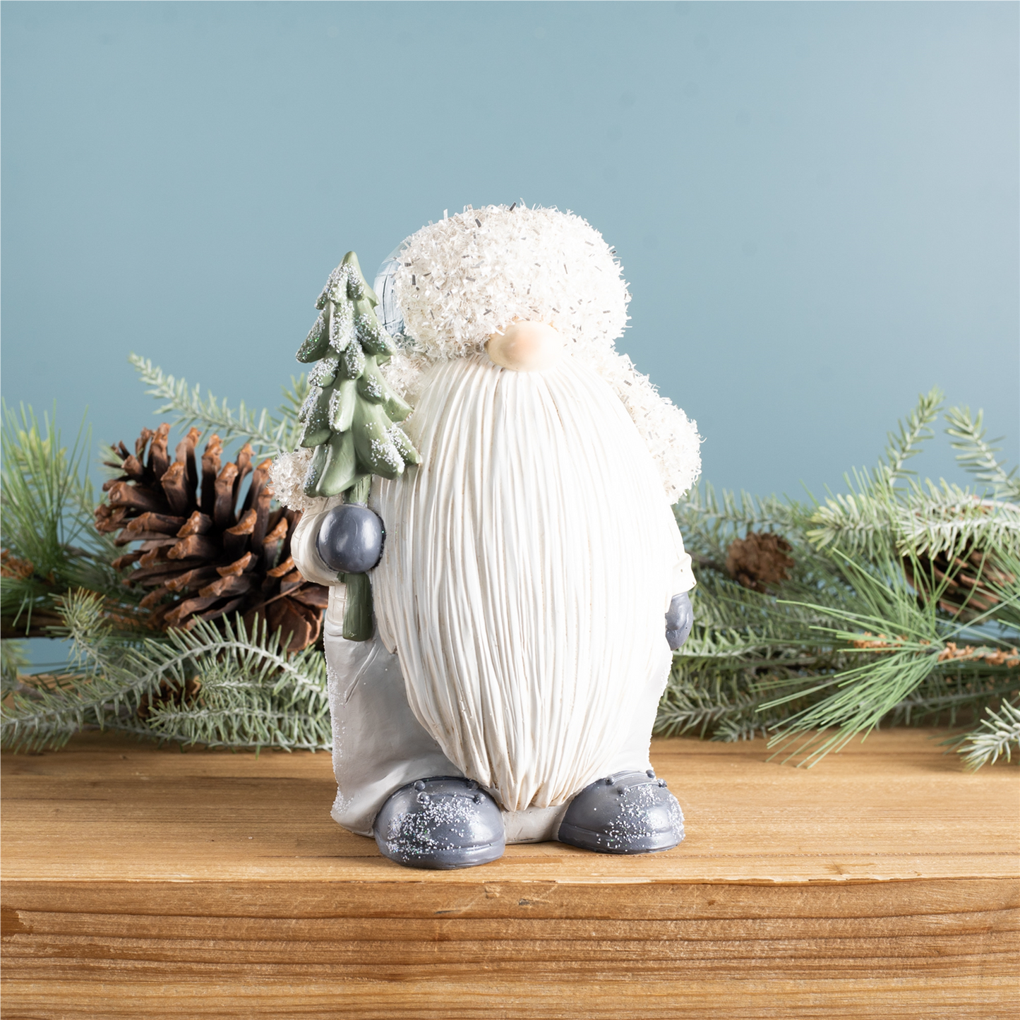 Gnome with Pine Tree Figurine (Set of 2) -Ship Only