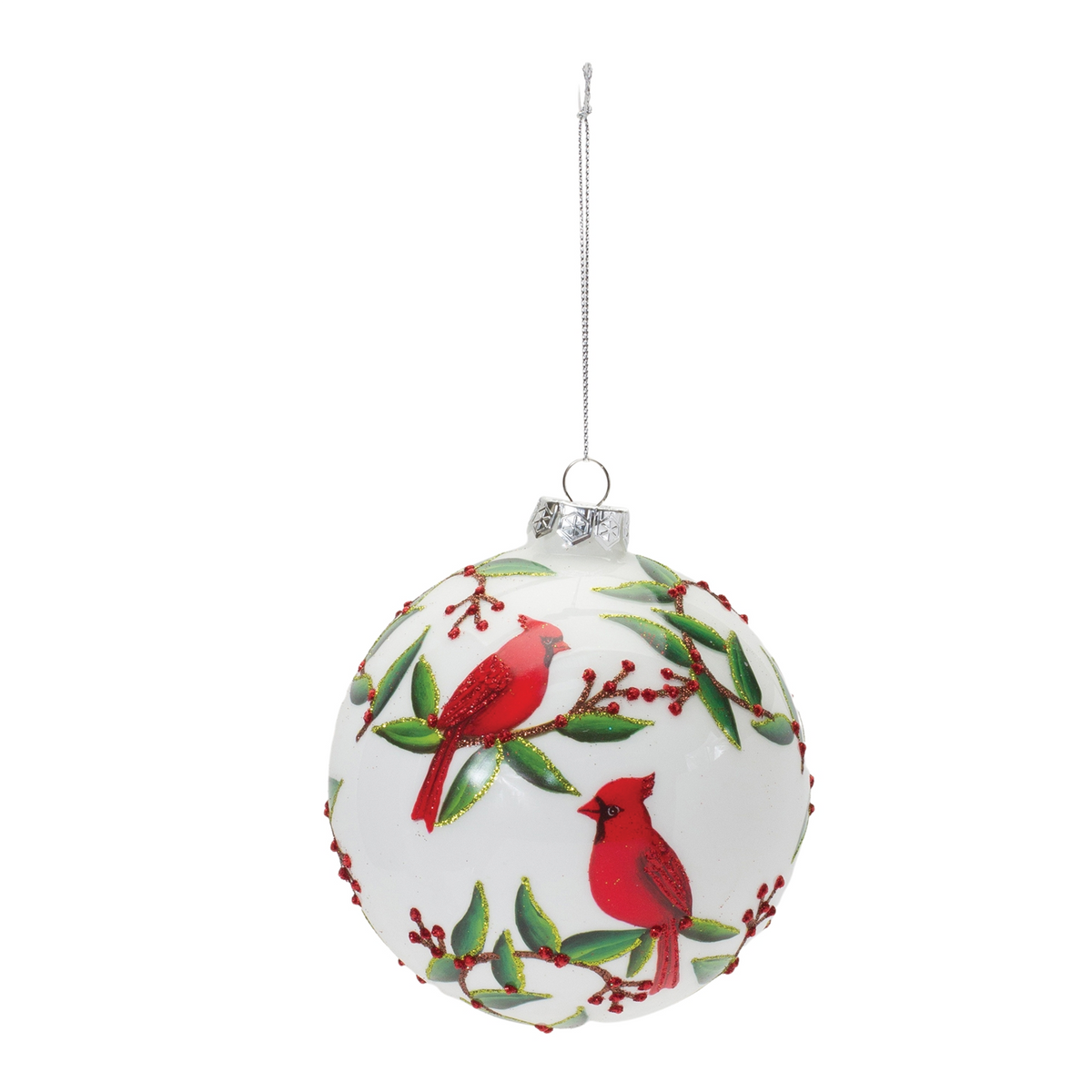 Cardinal Ball Ornament (Set of 6) 5”D Glass -Ship Only