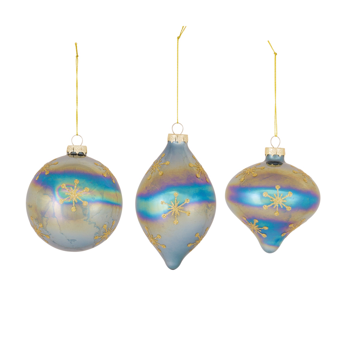 Irredescent Glass Snowflake Ornament (Set of 6) -Ship Only