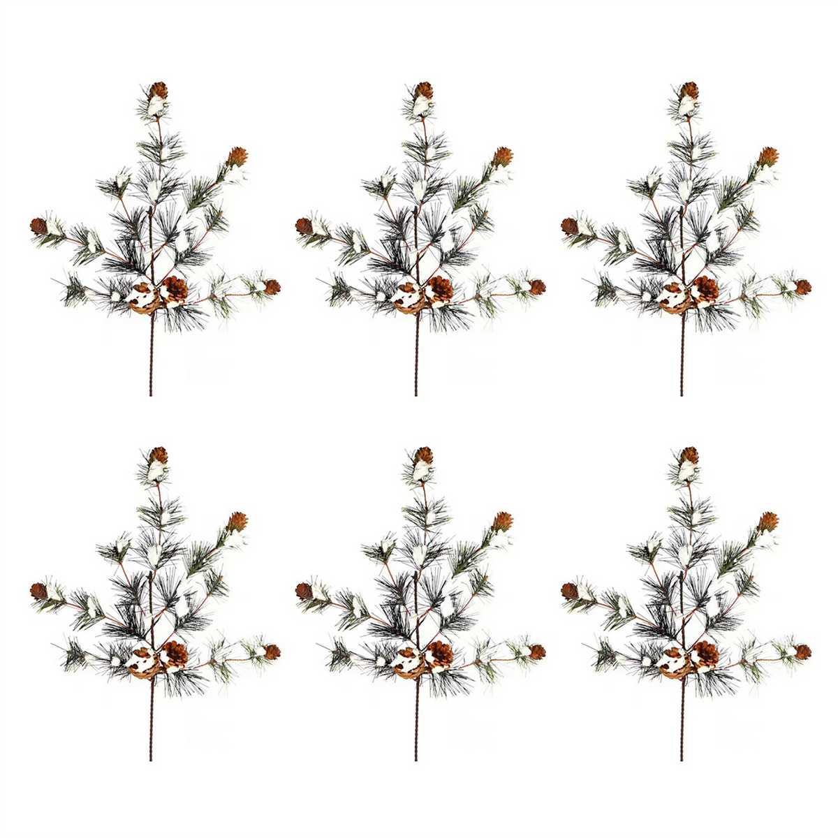 Snowy Pine Spray (Set of 6) -Ship Only