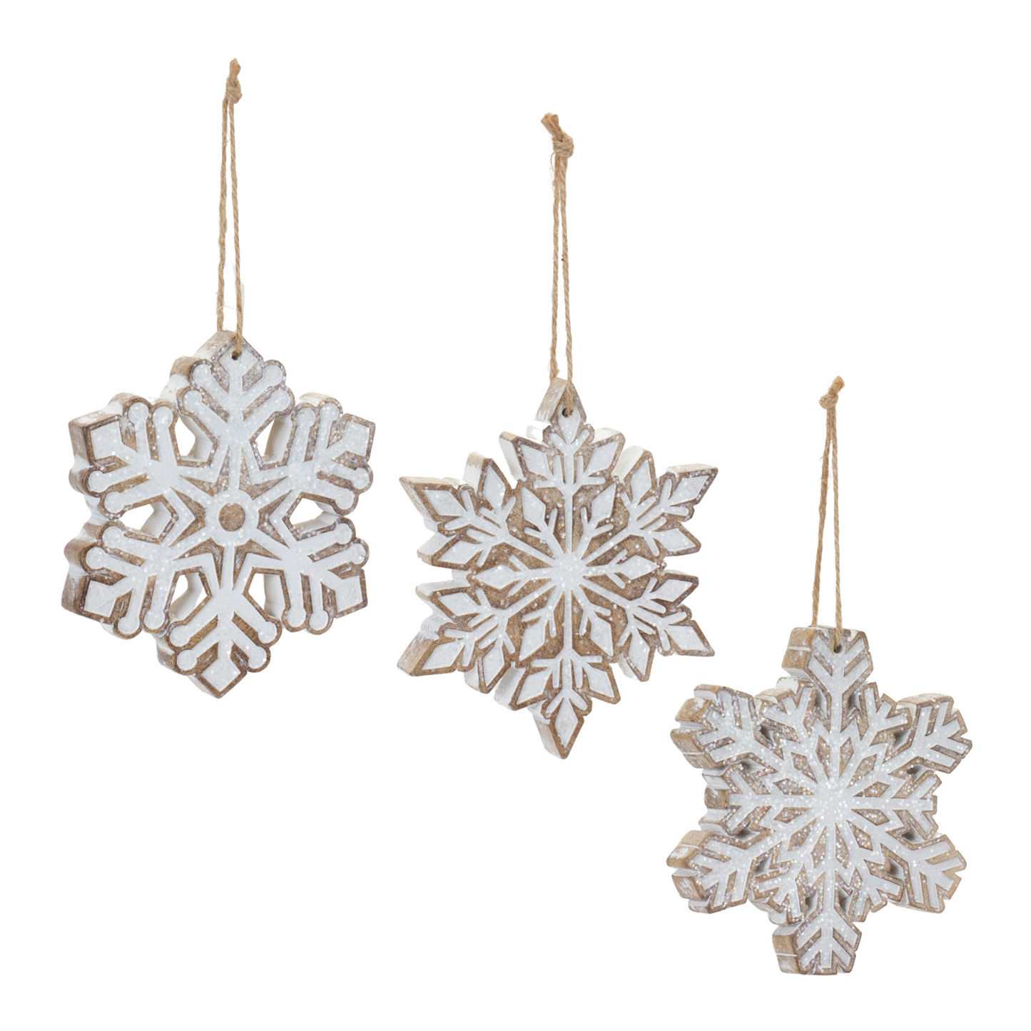 Glittered Snowflake Ornament (Set of 3) -Ship Only