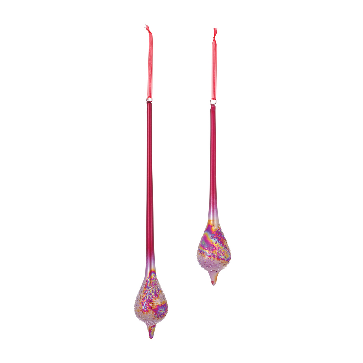 Drop Ornament (Set of 6) 12"H, 15.5"H Glass -Ship Only