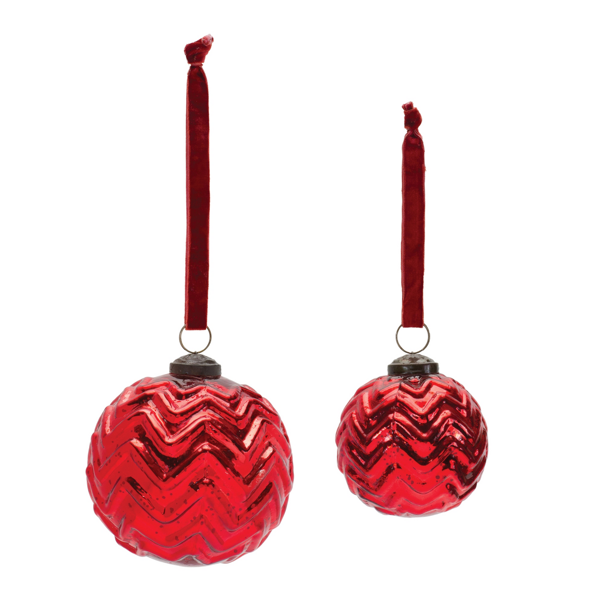 Ball Ornament (Set of 4) 3"D, 4"D Glass -Ship Only