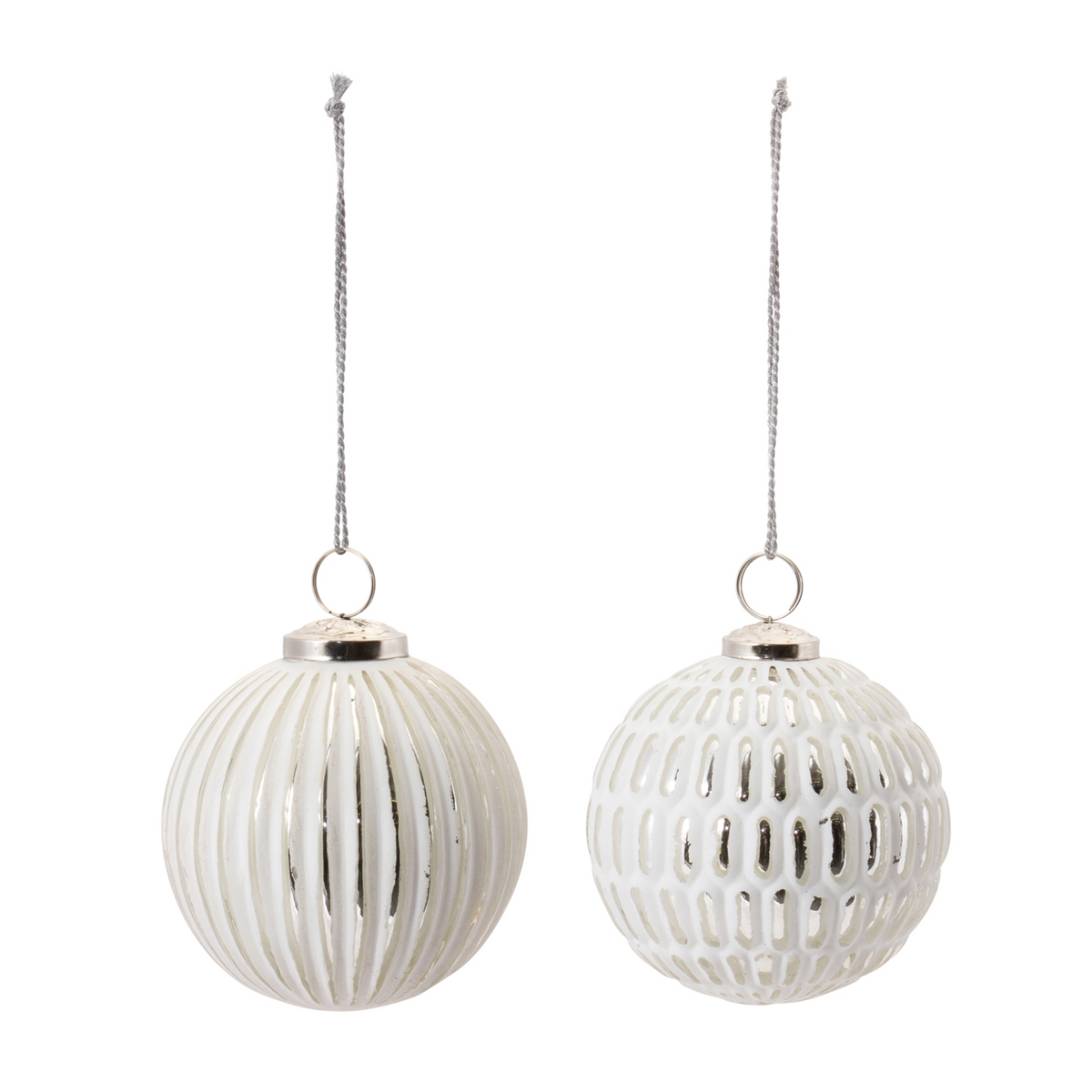 Frosted Glass Ball Ornament (Set of 6) -Ship Only