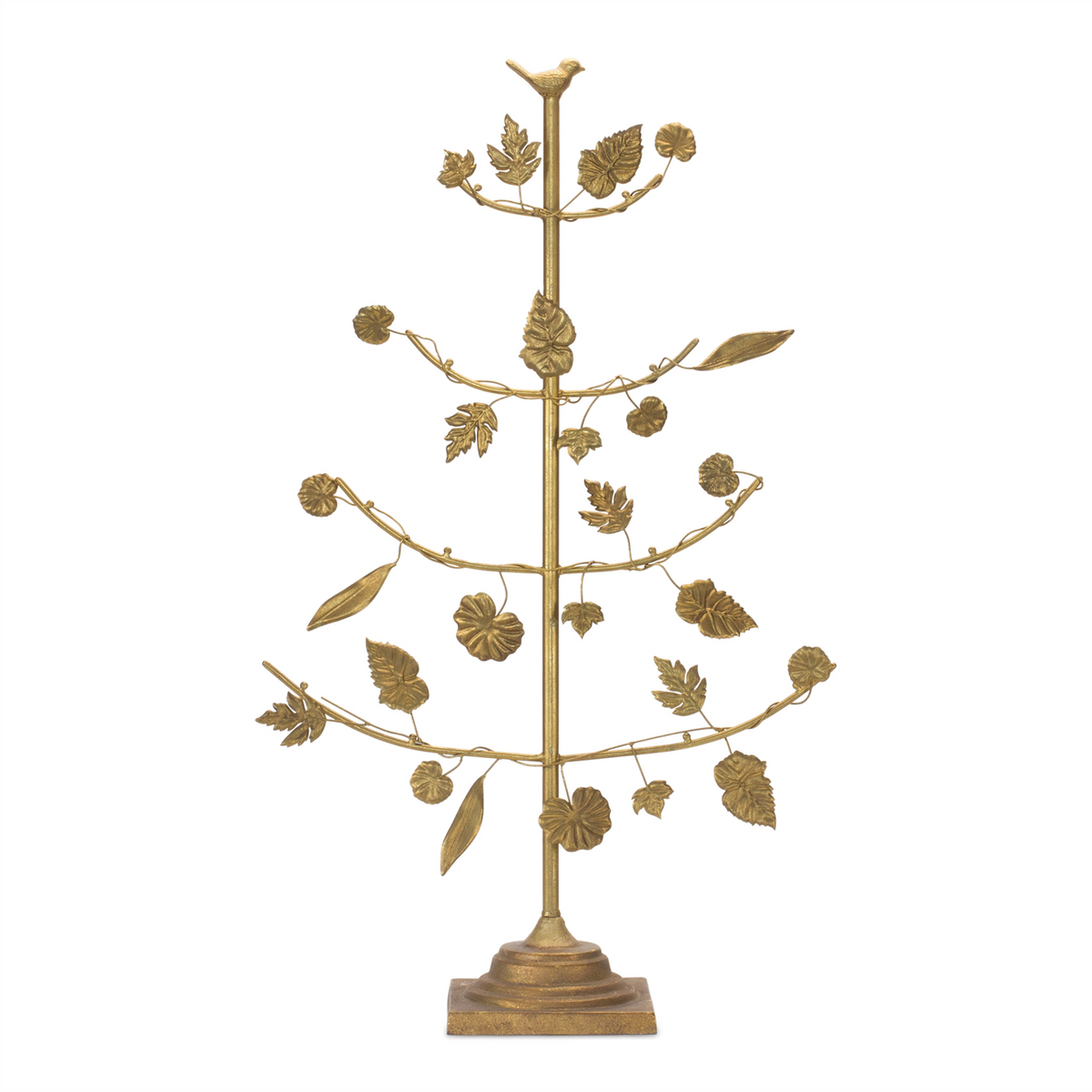 Gold Metal Tree with Leaves Display 36.5"H -Ship Only