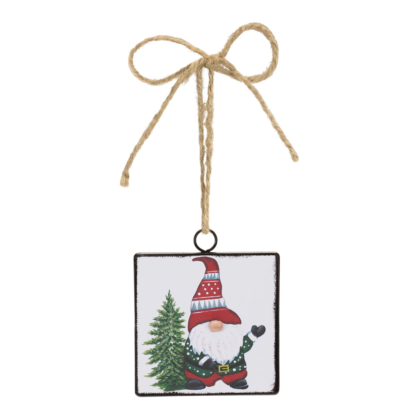 Metal Gnome with Tree Ornament (Set of 12) -Ship Only