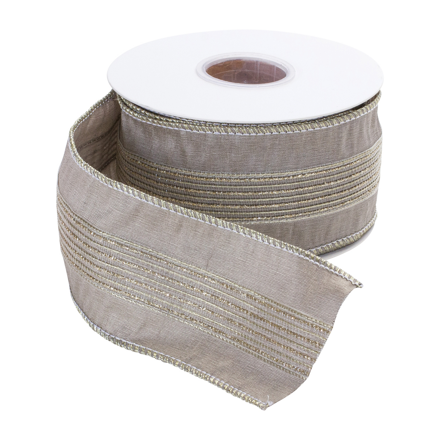 Grey Glittered Ribbon 2.5" x 10 yds. -Ship Only