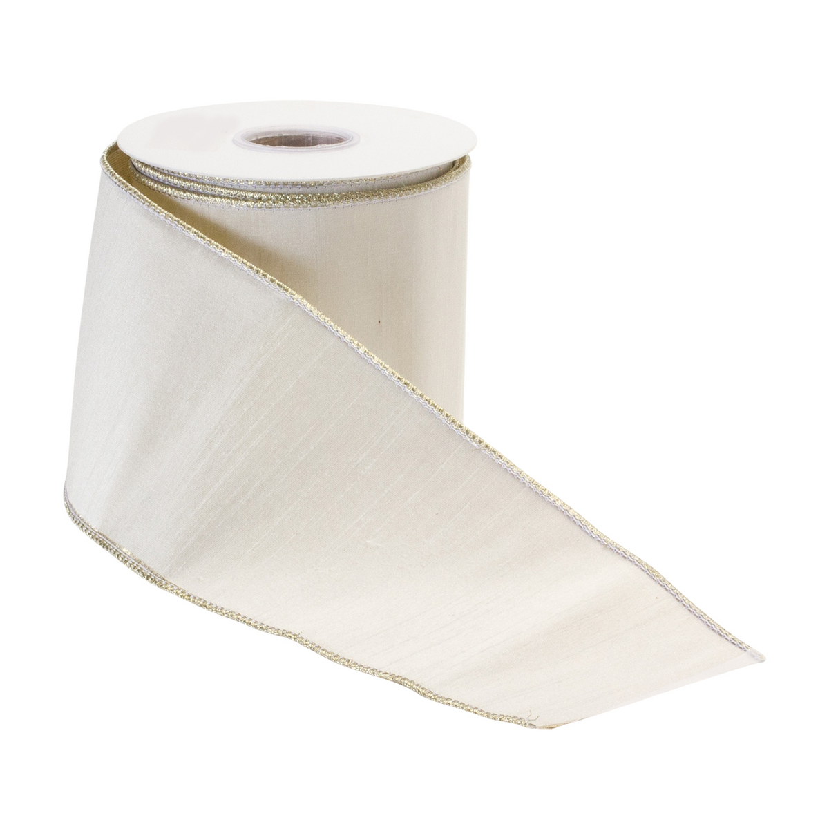 White Holiday Ribbon 4" x 10 yds. -Ship Only