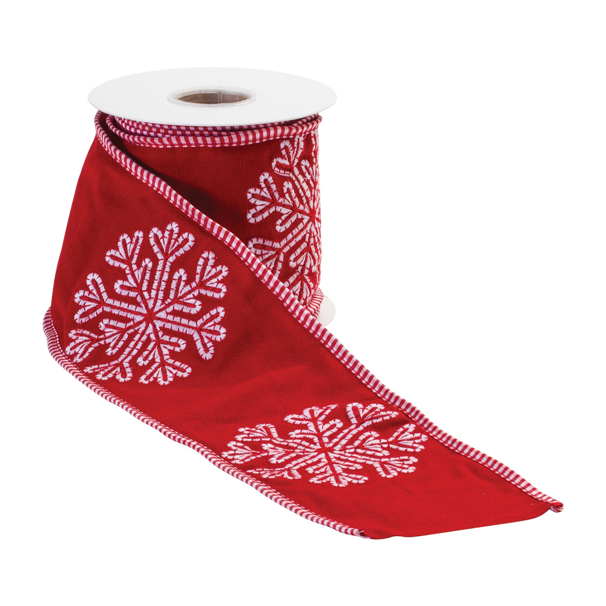 Snowflake Outline Ribbon 4" x 5 yds. -Ship Only