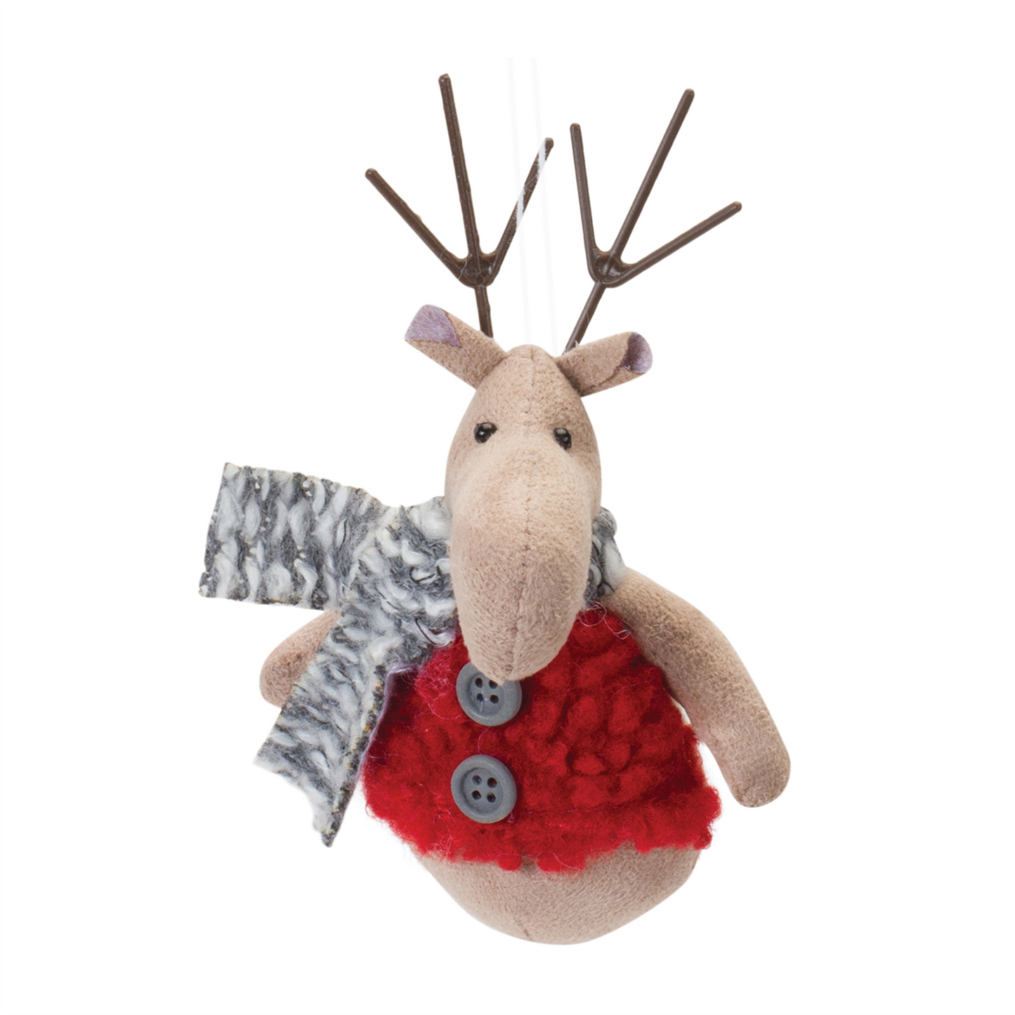 Plush Deer with Sweater Ornament (Set of 12) -Ship Only