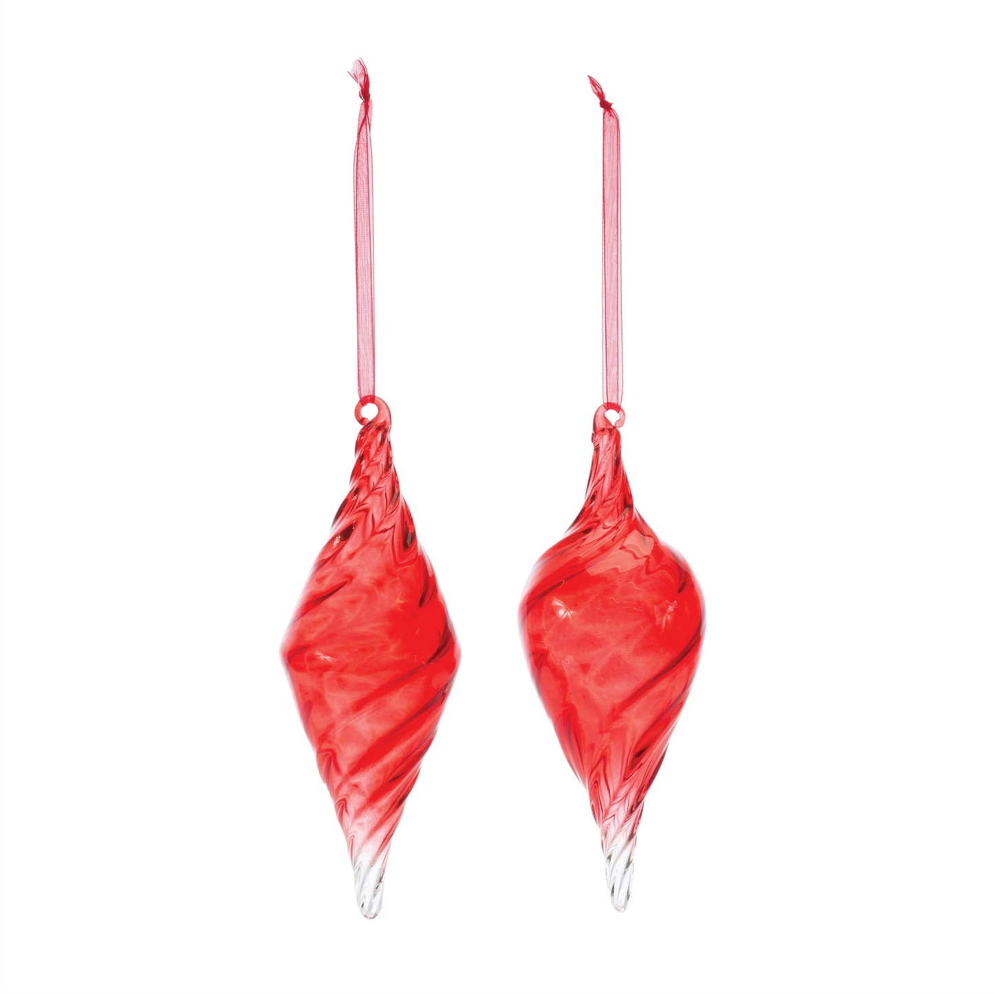 Swirl Glass Drop Ornament (Set of 12) -Ship Only