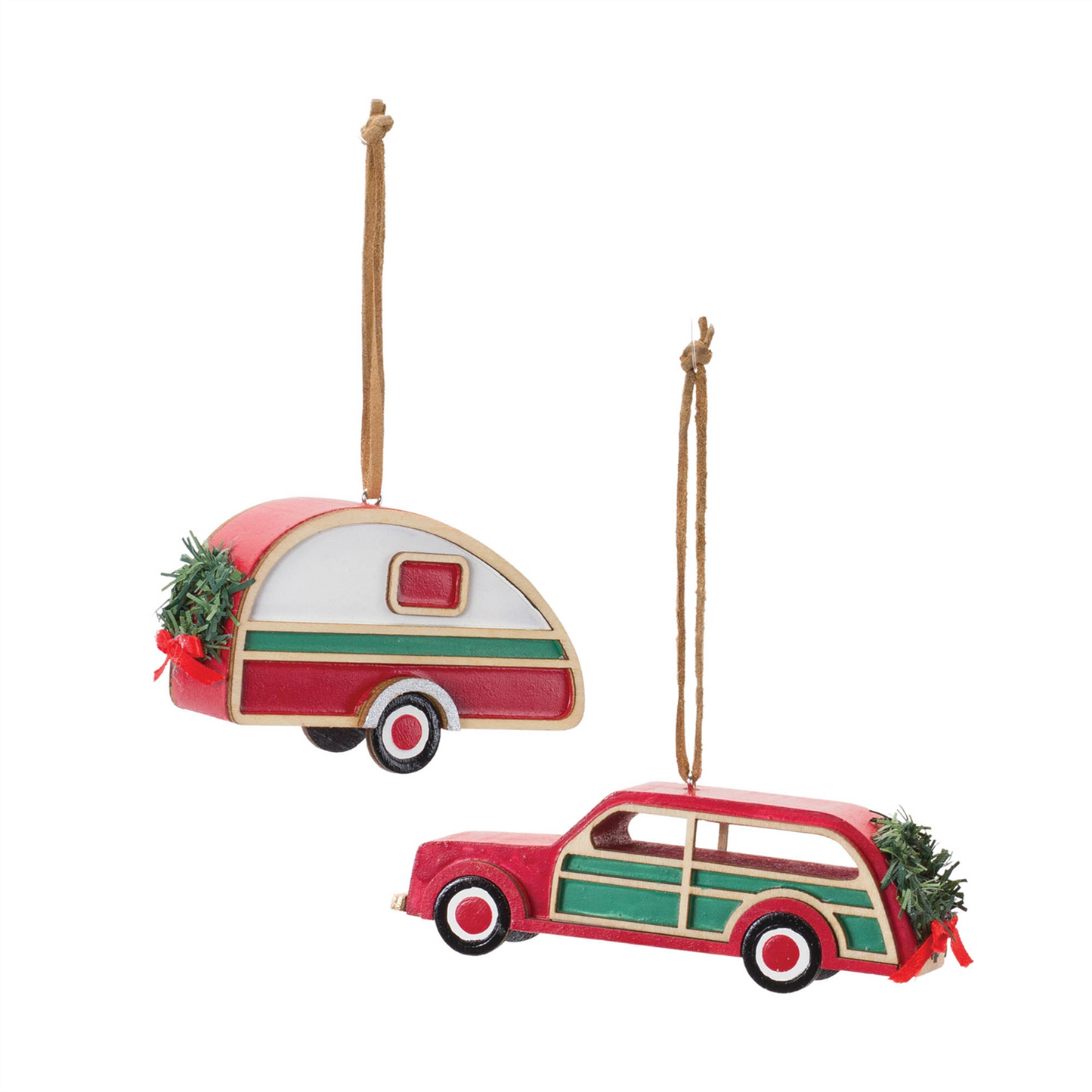 Vintage Camper and Car Ornament (Set of 12) -Ship Only