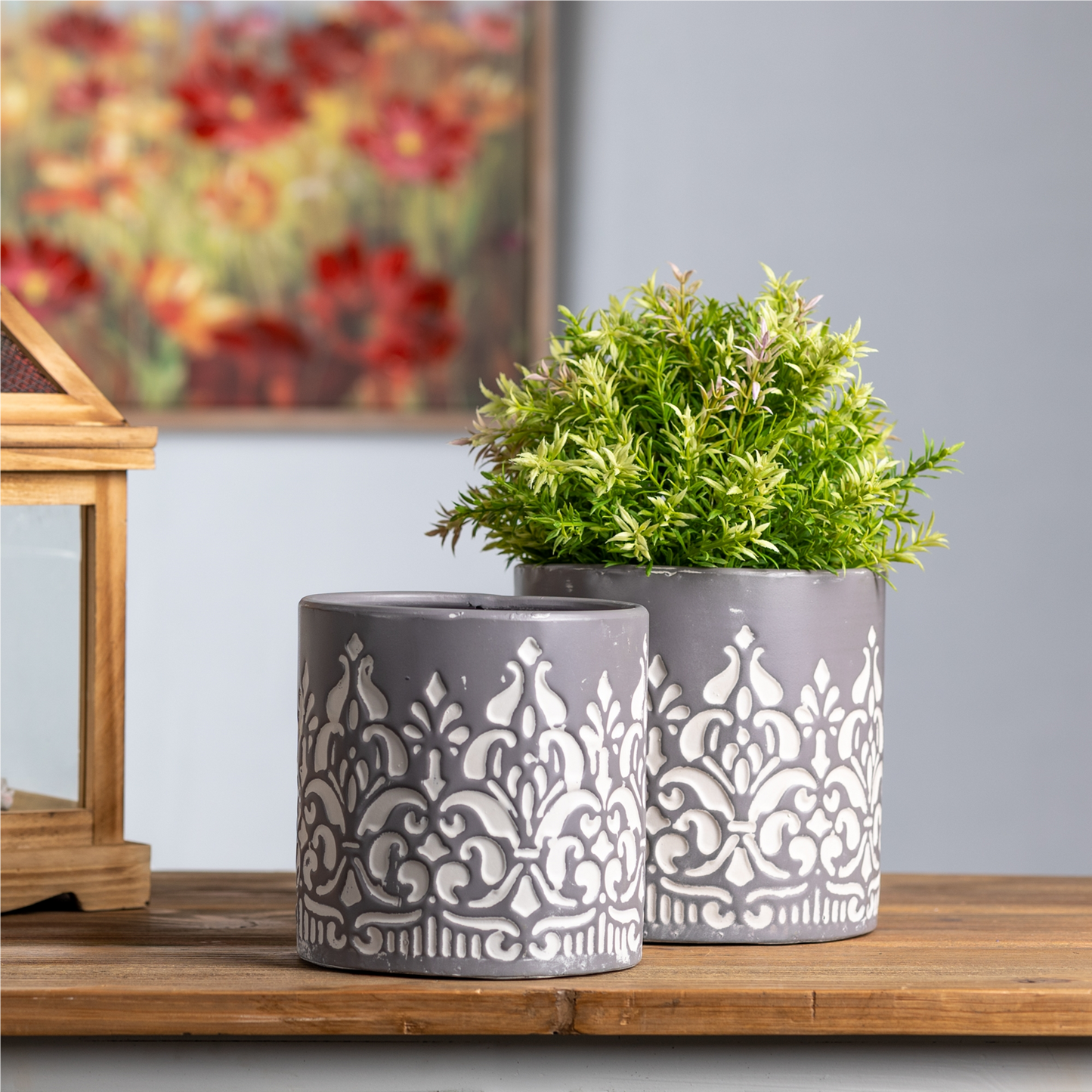 Ornate Metal Planter (Set of 2) -Ship Only