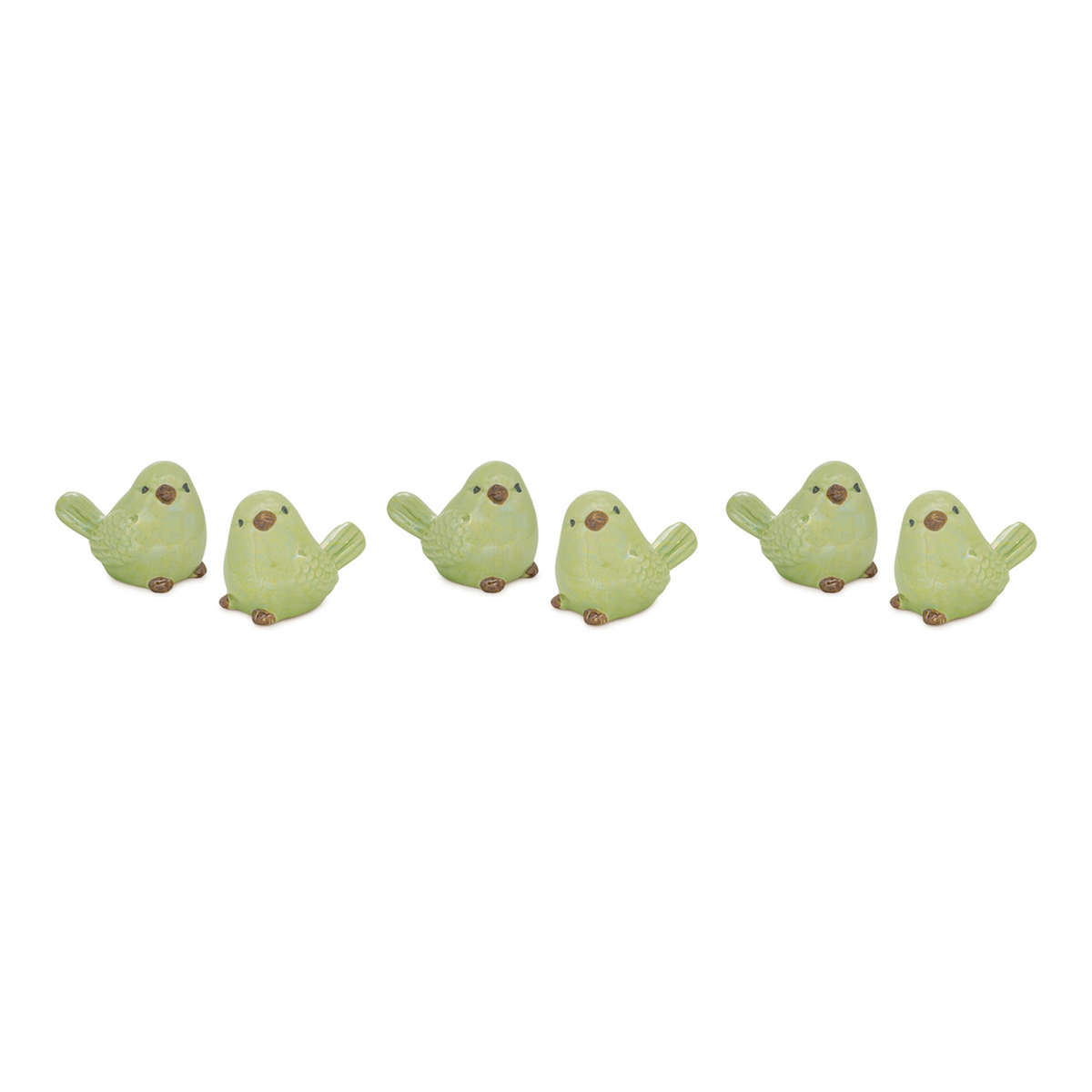 Irredescent Ceramic Bird Figurine (Set of 6) -Ship Only