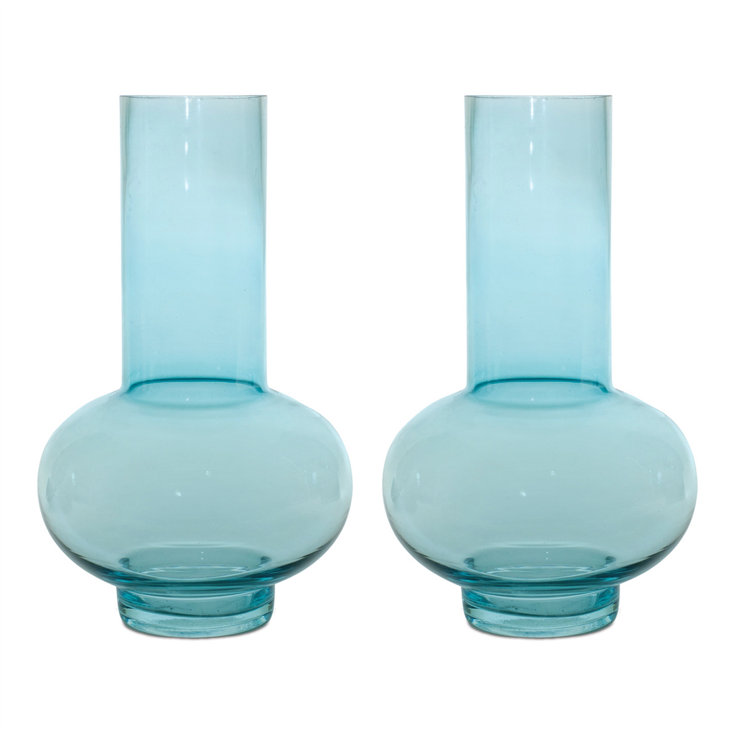 Blue Glass Vase (Set of 2) -Ship Only